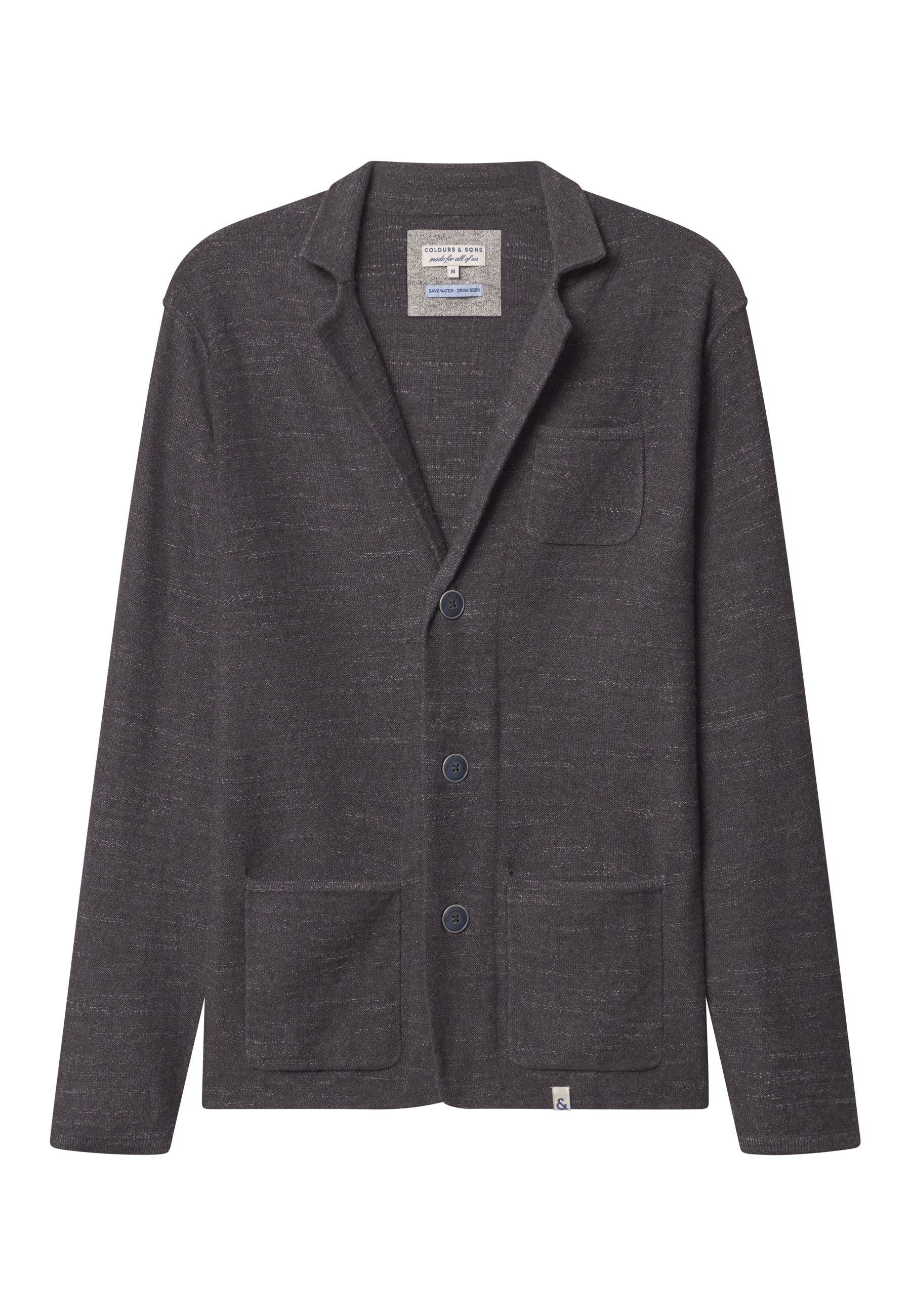Giacche Blazer Slub in antracite Colours and Sons