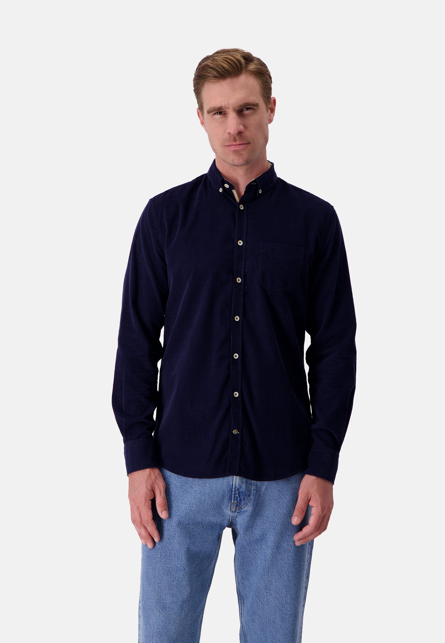Camicia in velluto a coste in camicie blu Colours and Sons