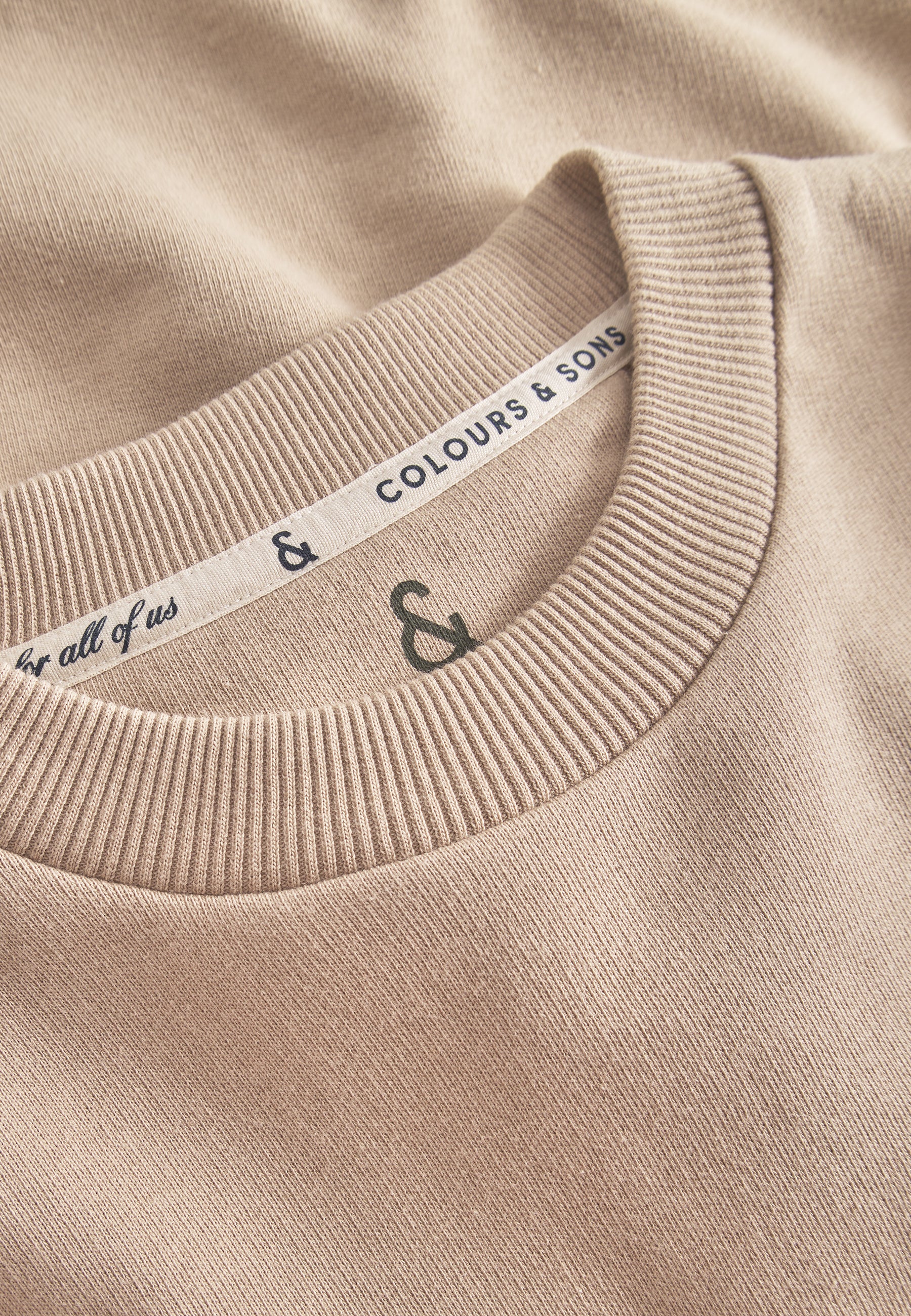 Felpa girocollo con stampa MFAOS in Tumbleweed Colours and Sons