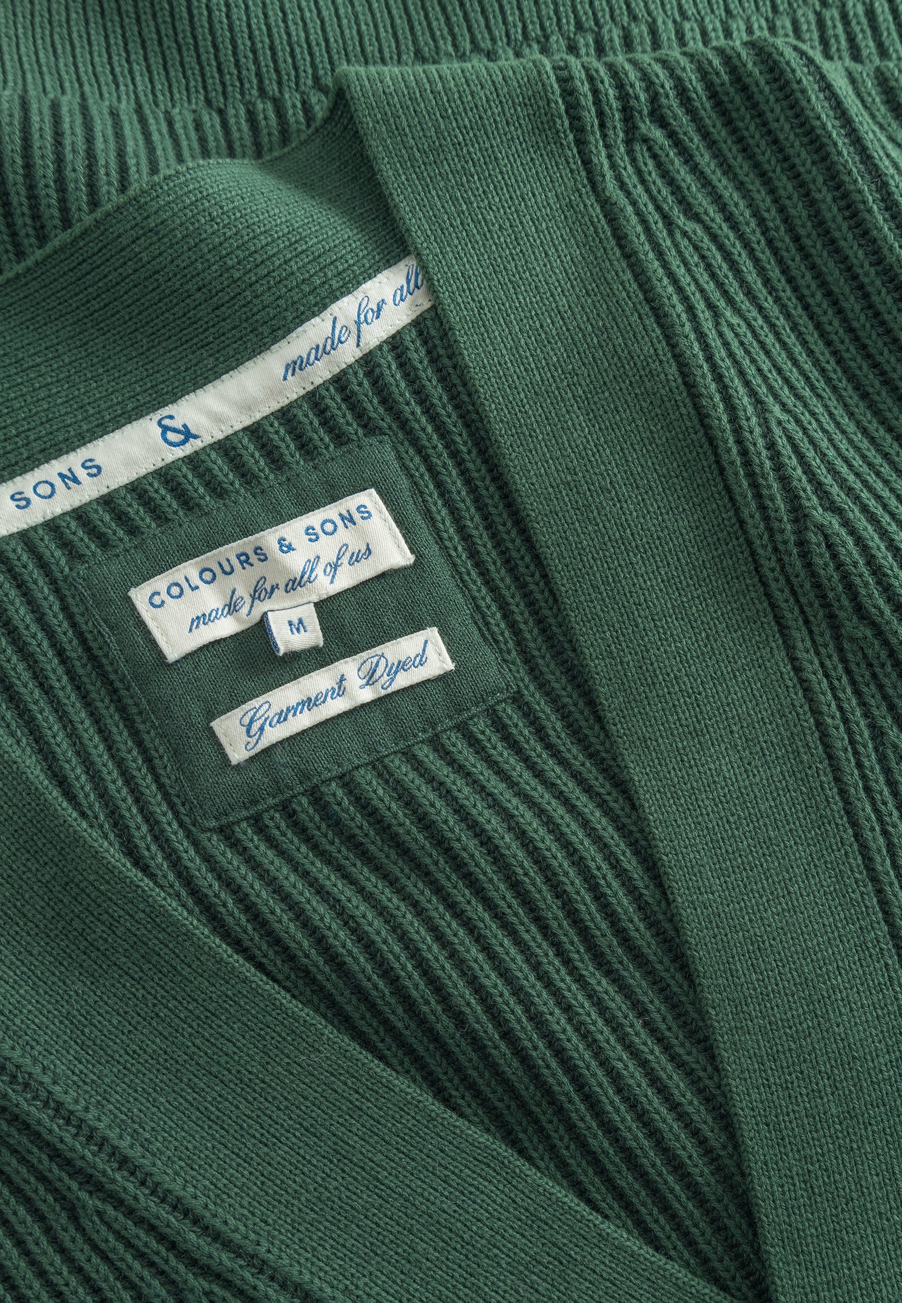 Cardigan-Rib lavato in pino Maglioni Colours and Sons