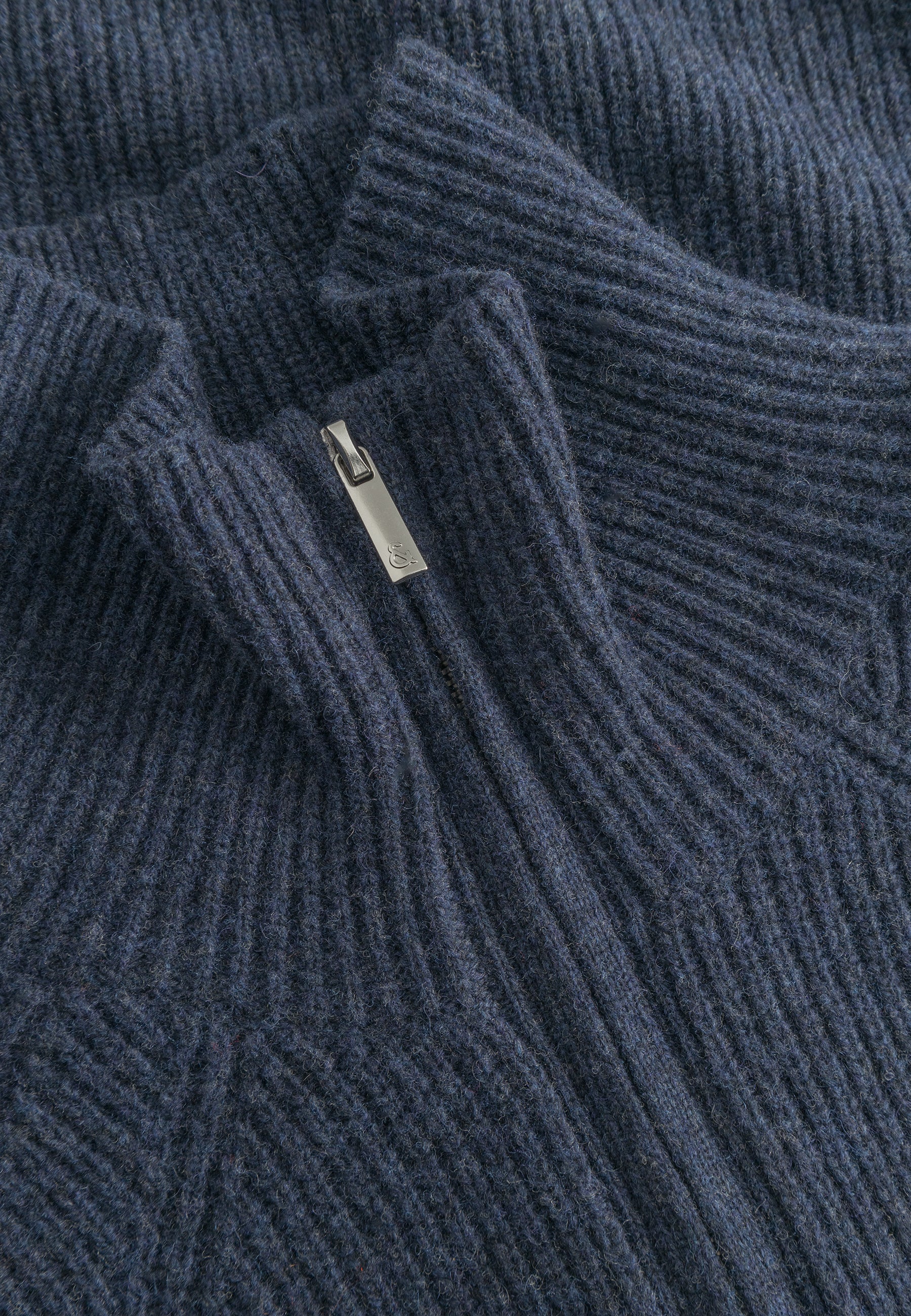 Mezza zip in lana d'agnello blu Maglioni Colours and Sons