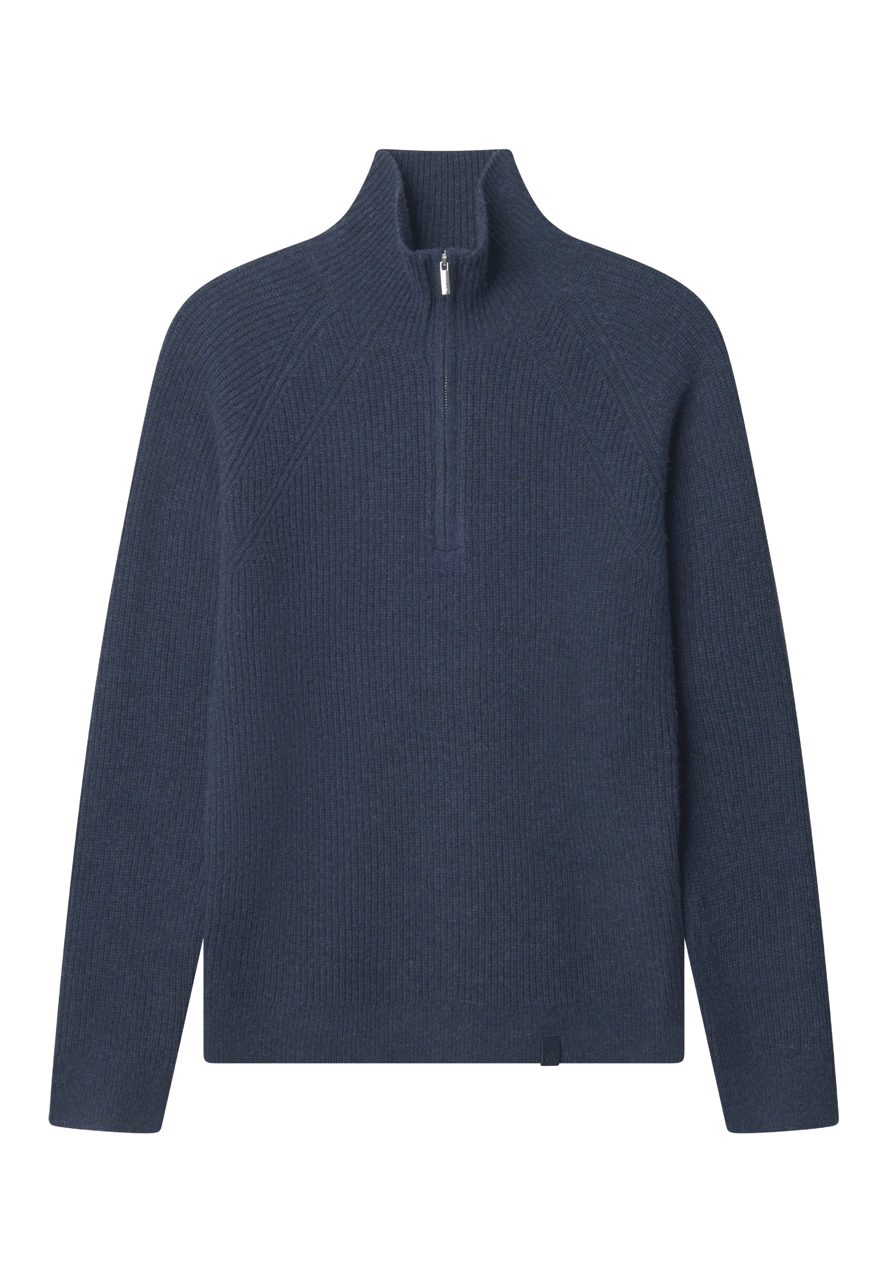 Mezza zip in lana d'agnello blu Maglioni Colours and Sons