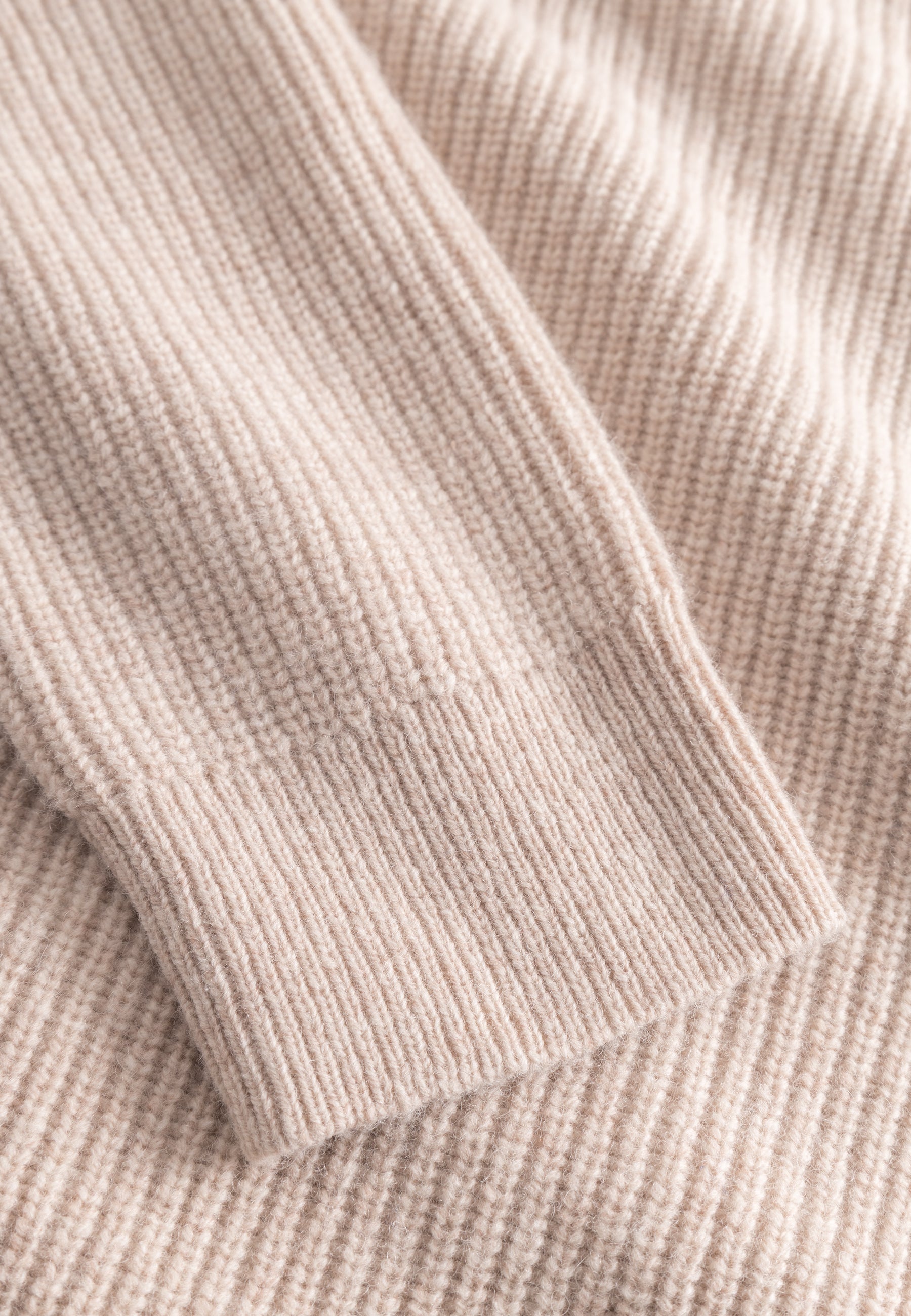Mezza zip in lana d'agnello color arachide Maglioni Colours and Sons