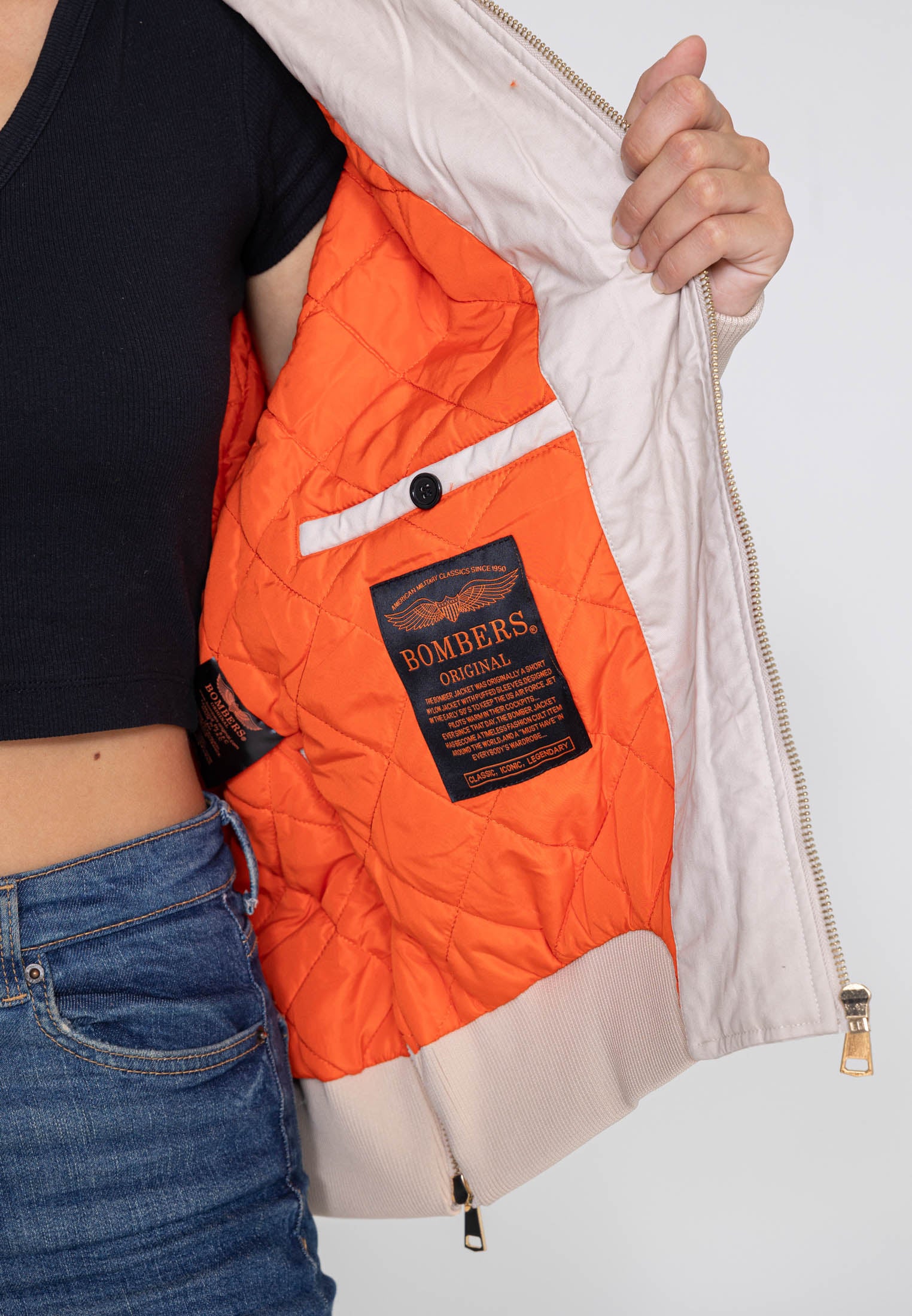 Giubbotto bomber Ada W in Giacche Crema Bombers Original