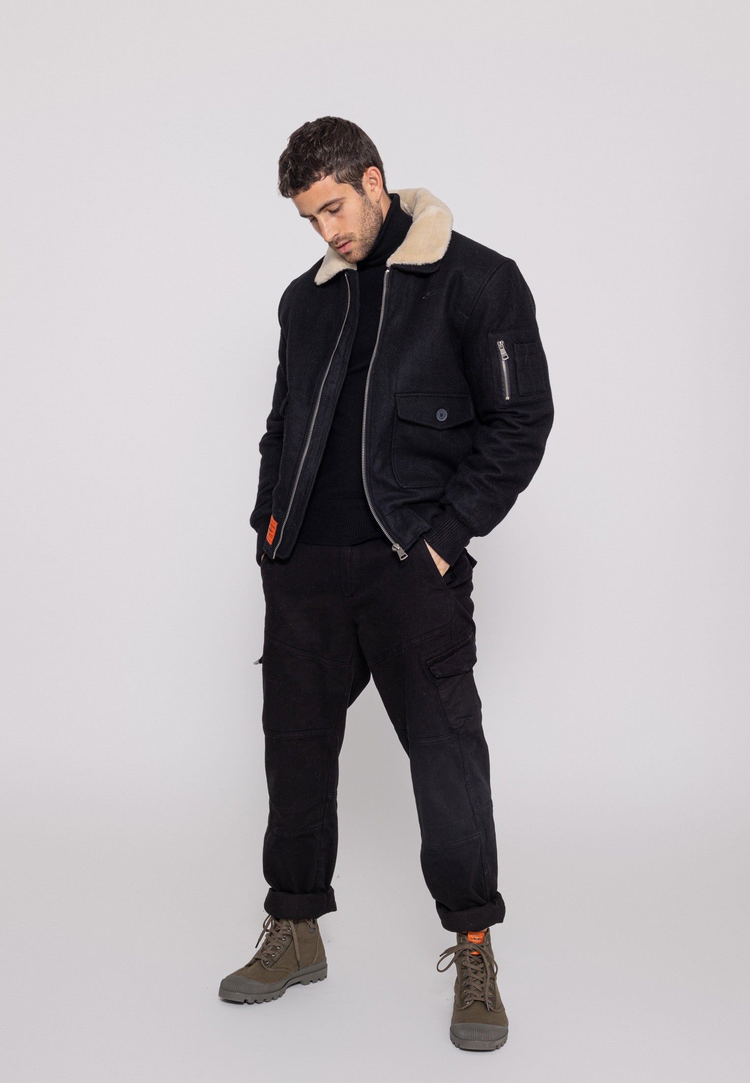 Giacca bomber Aviator M in nero Bombers Original