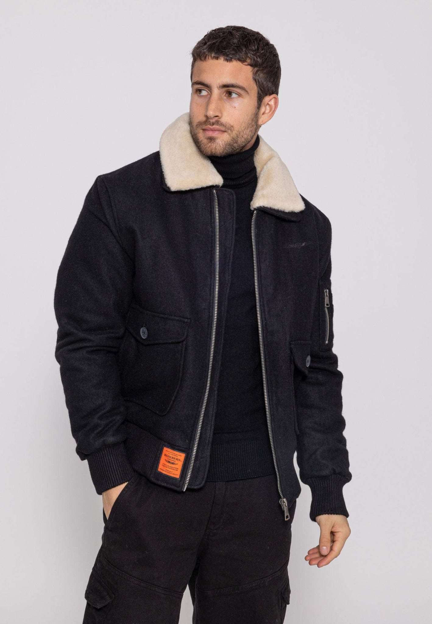 Giacca bomber Aviator M in nero Bombers Original