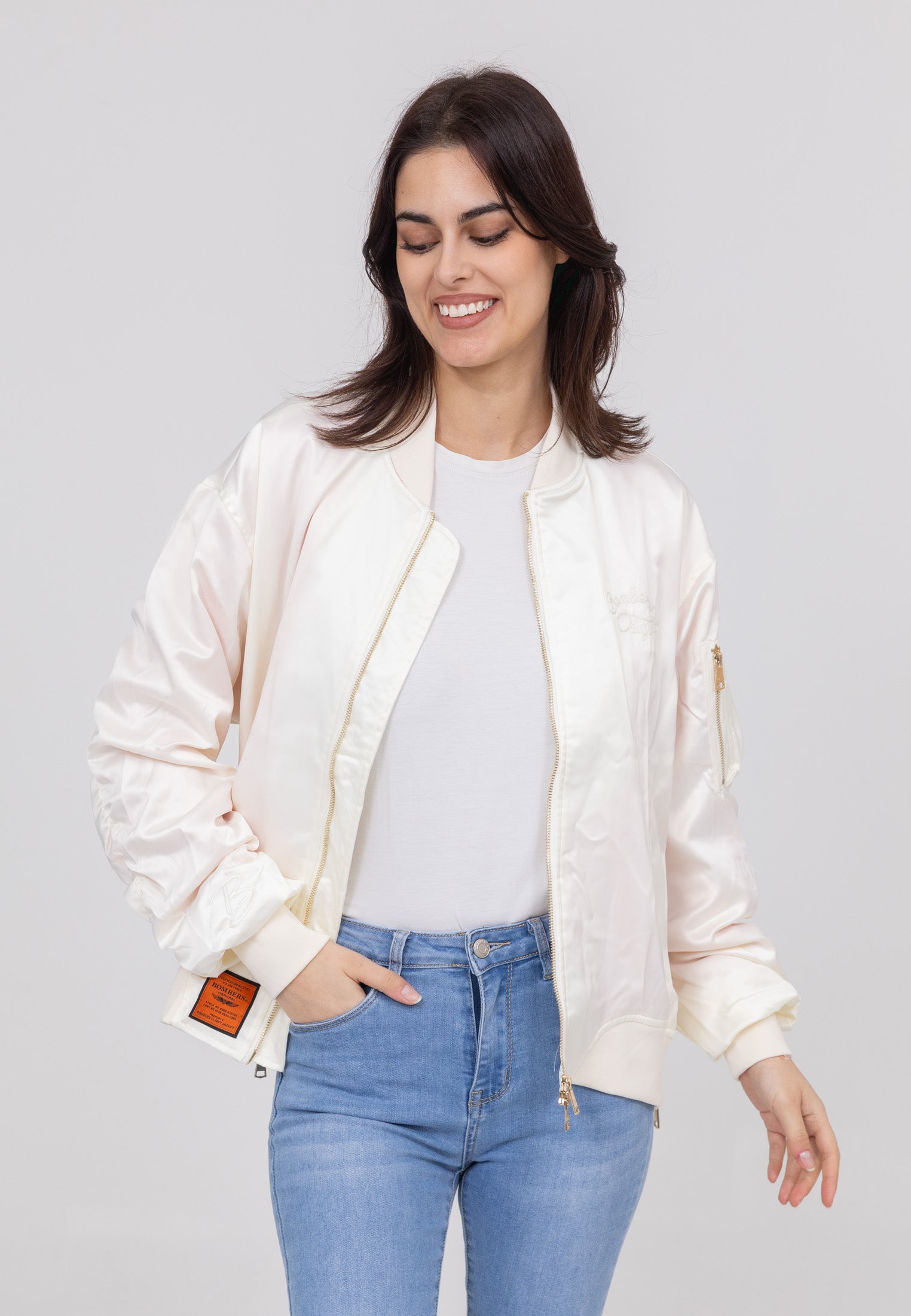 Ballerina W Bomber in Giacche Crema Bombers Original