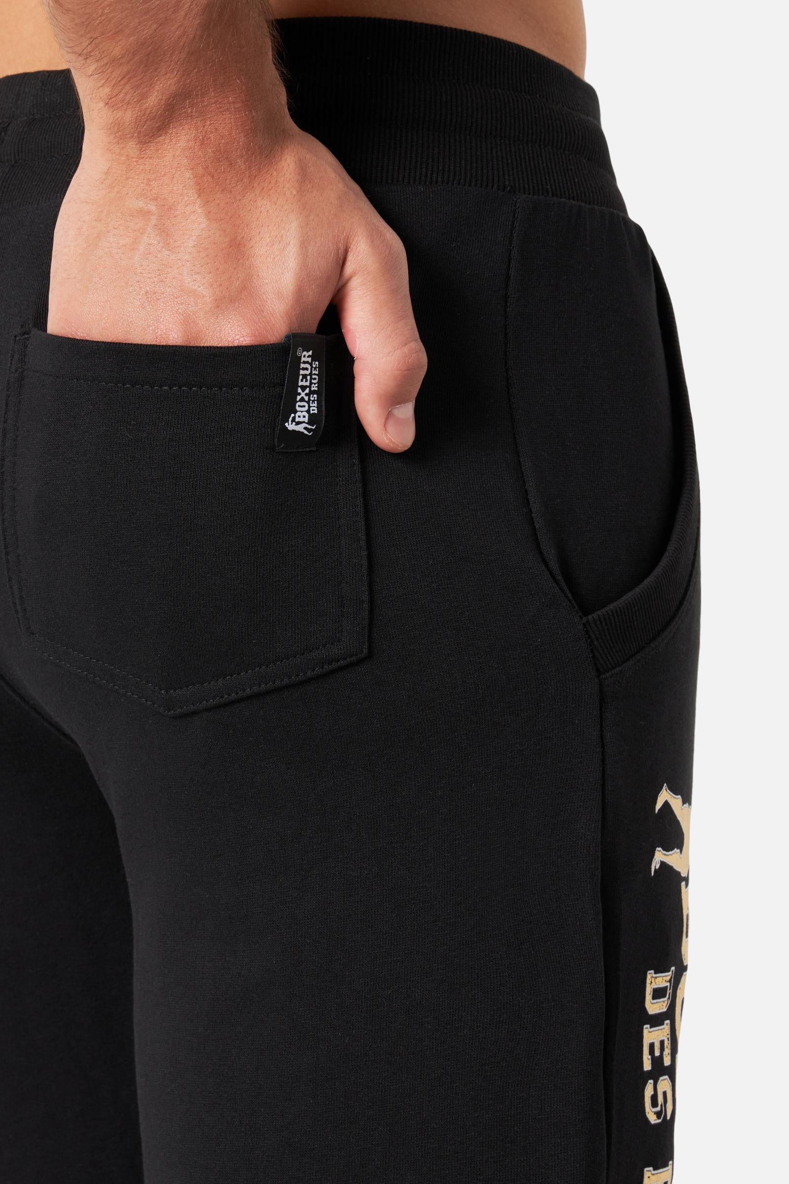 Pantaloncini corti basic in nero-oro Boxeur des Rues