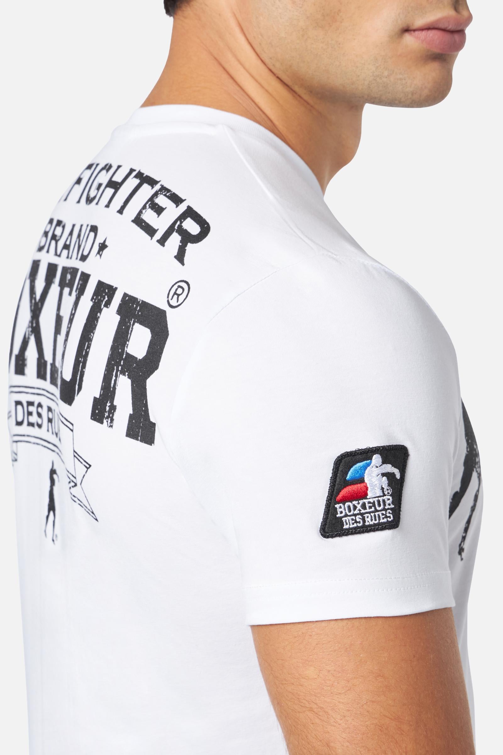 Maglietta Boxeur Street 2 in Bianco-Nero Boxeur des Rues