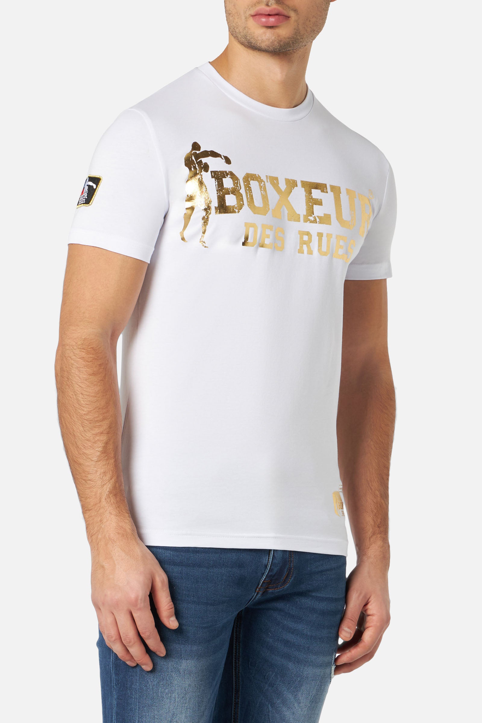 T-Shirt Boxeur Street 2 in Bianco-Oro Boxeur des Rues
