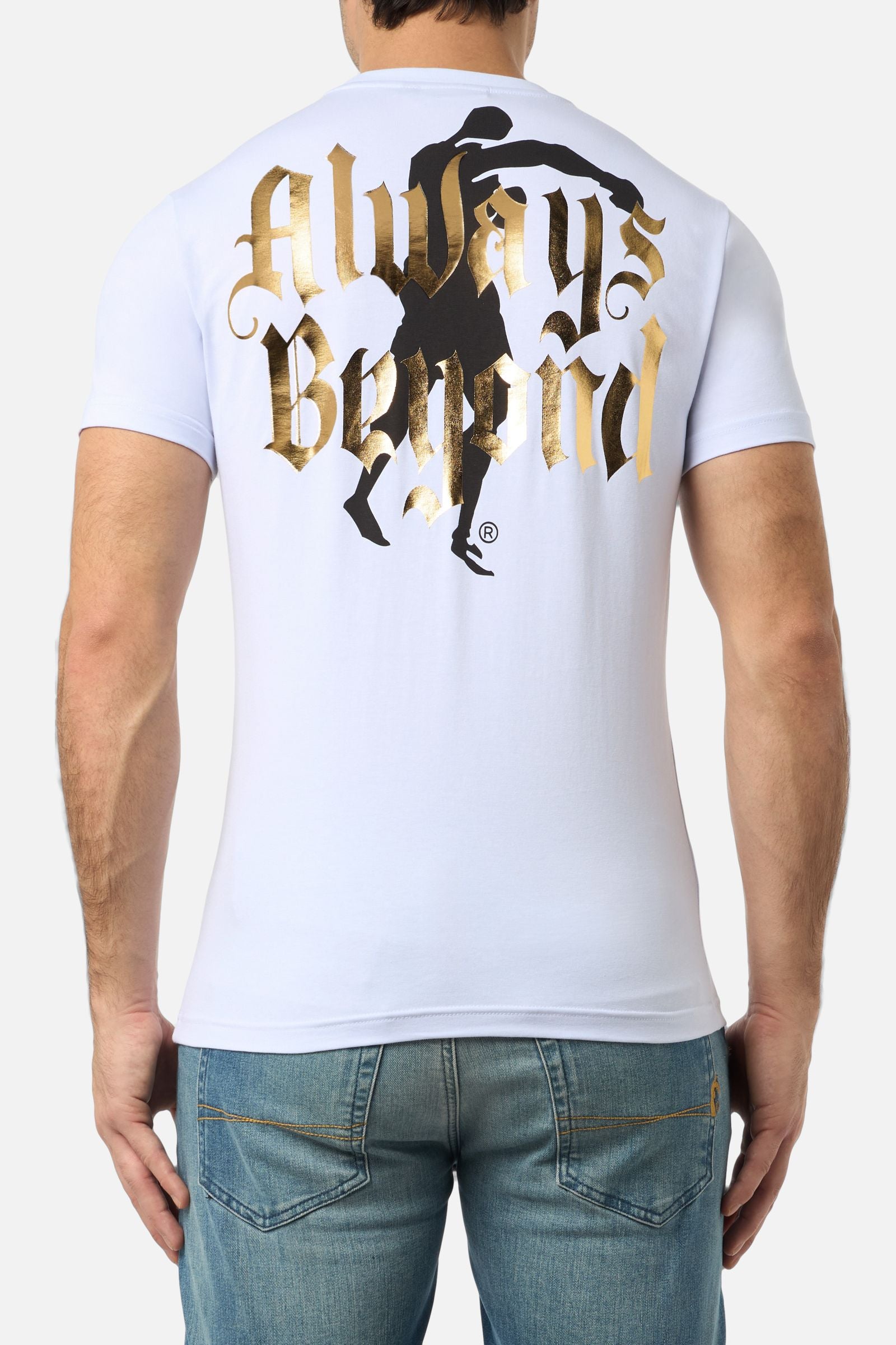 Maglietta grafica in bianco-oro Boxeur des Rues