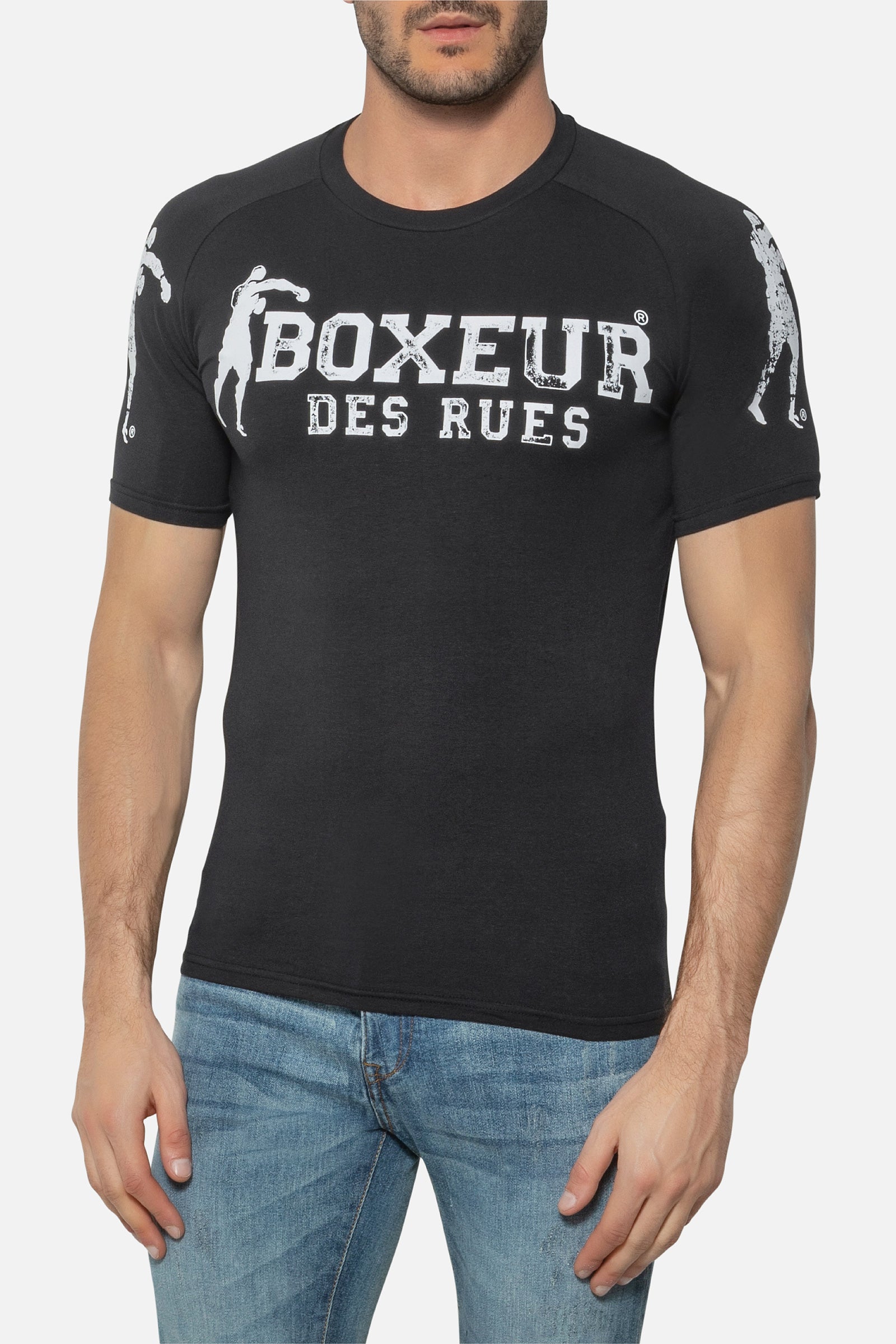 Maglietta Raglan con logo in nero Magliette Boxeur des Rues