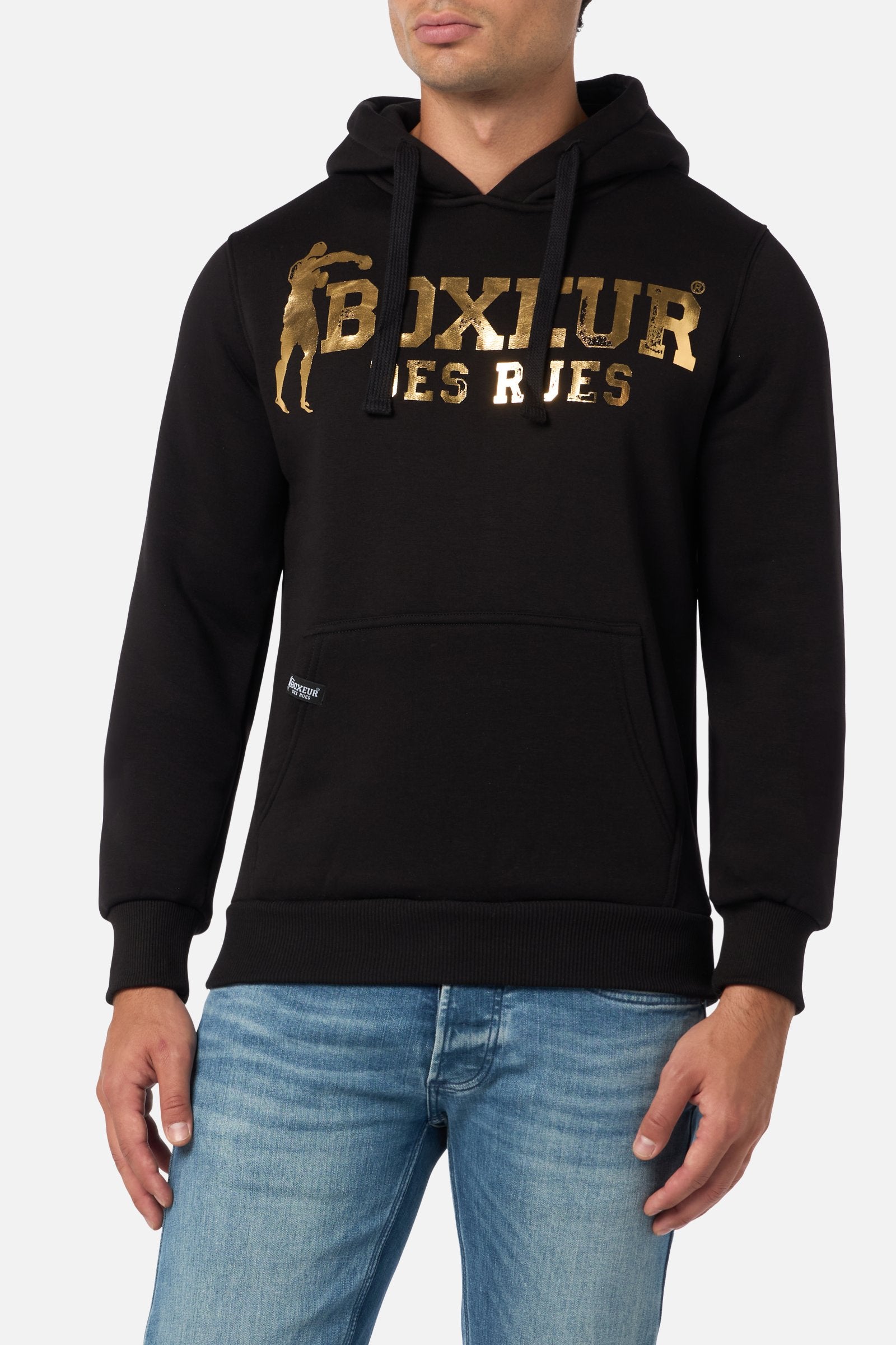 Felpa con cappuccio in nero-oro Maglione con cappuccio Boxeur des Rues