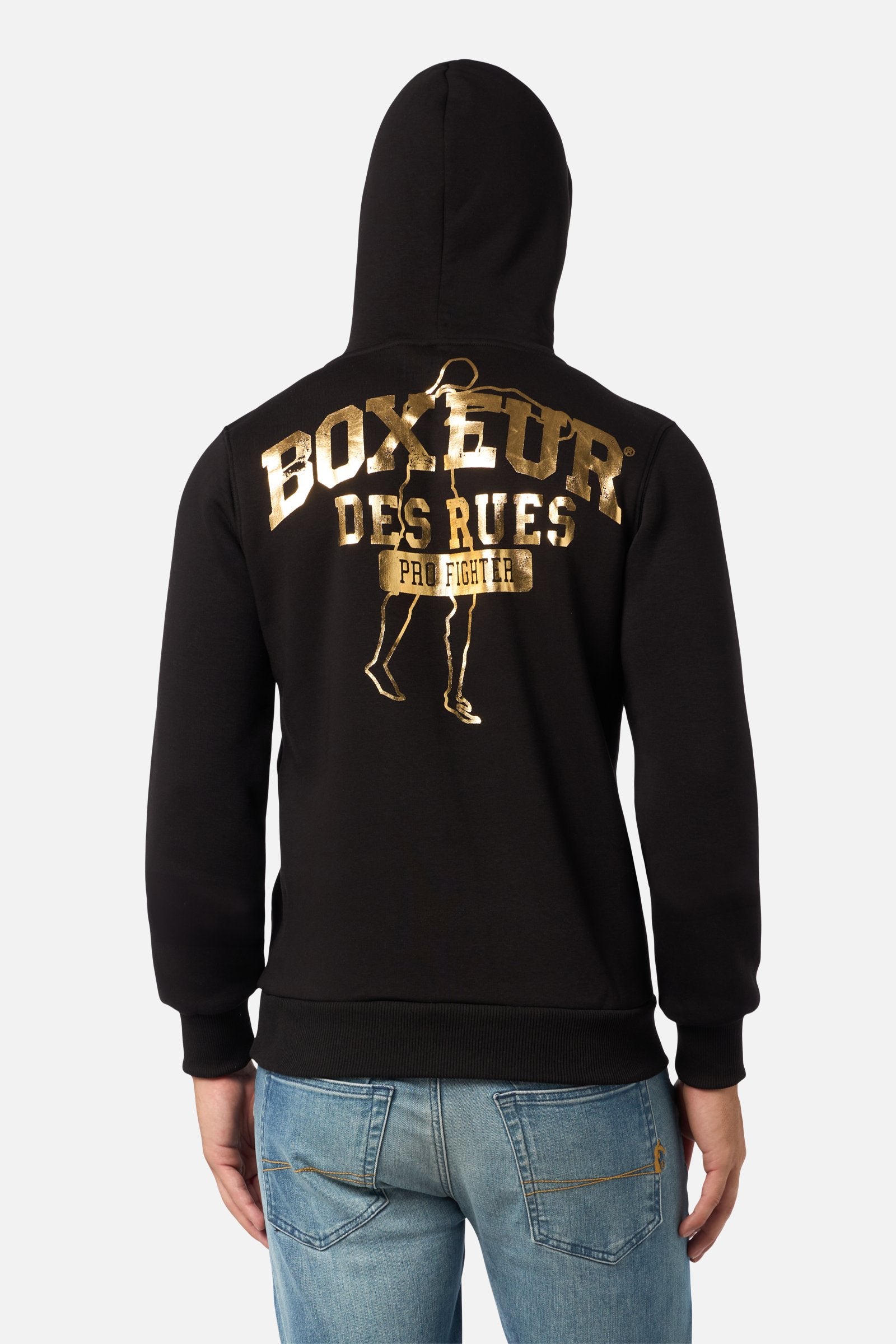 Felpa con cappuccio in nero-oro Maglione con cappuccio Boxeur des Rues