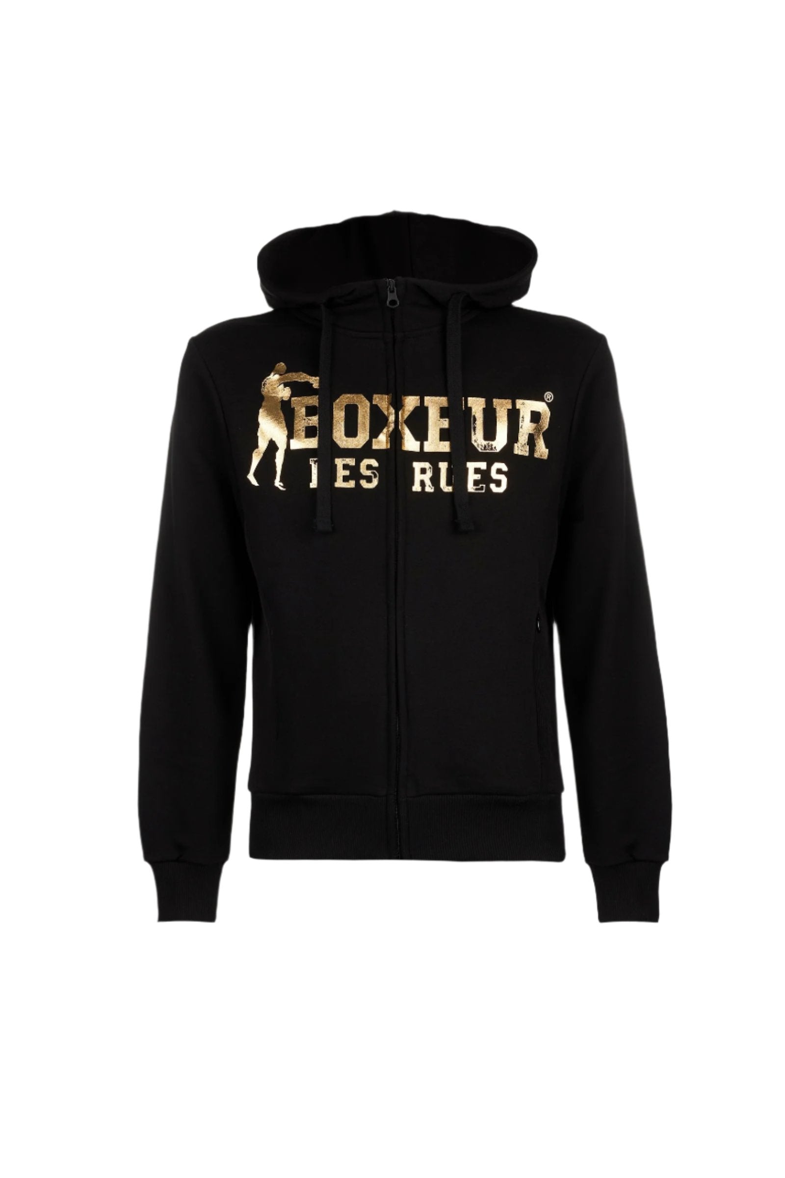 Felpa full zip con cappuccio in giacche felpe nere e dorate Boxeur des Rues