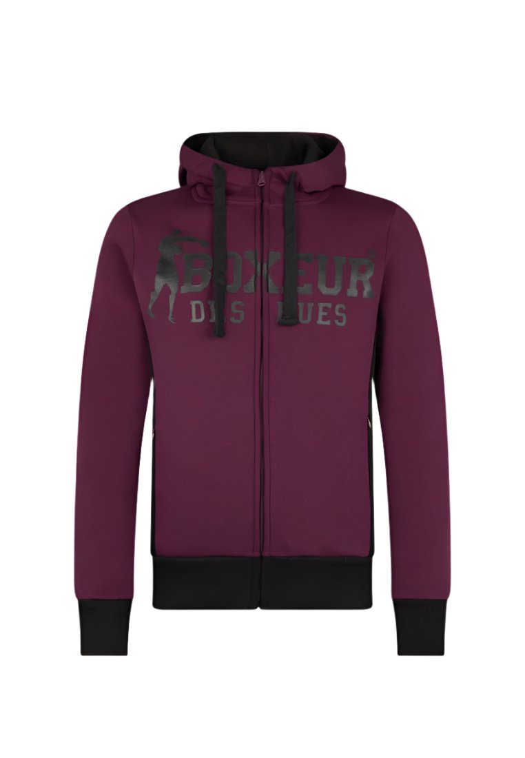 Felpa con cappuccio e zip integrale in felpa di vino Boxeur des Rues
