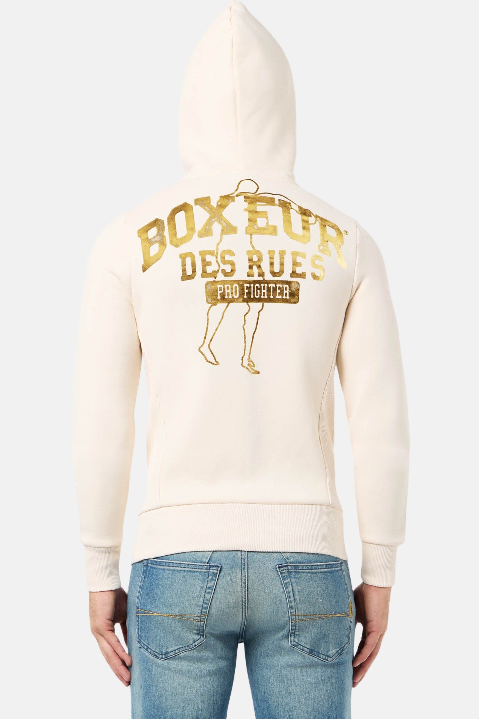 Felpa con cappuccio e zip integrale in burro Giacche Boxeur des Rues