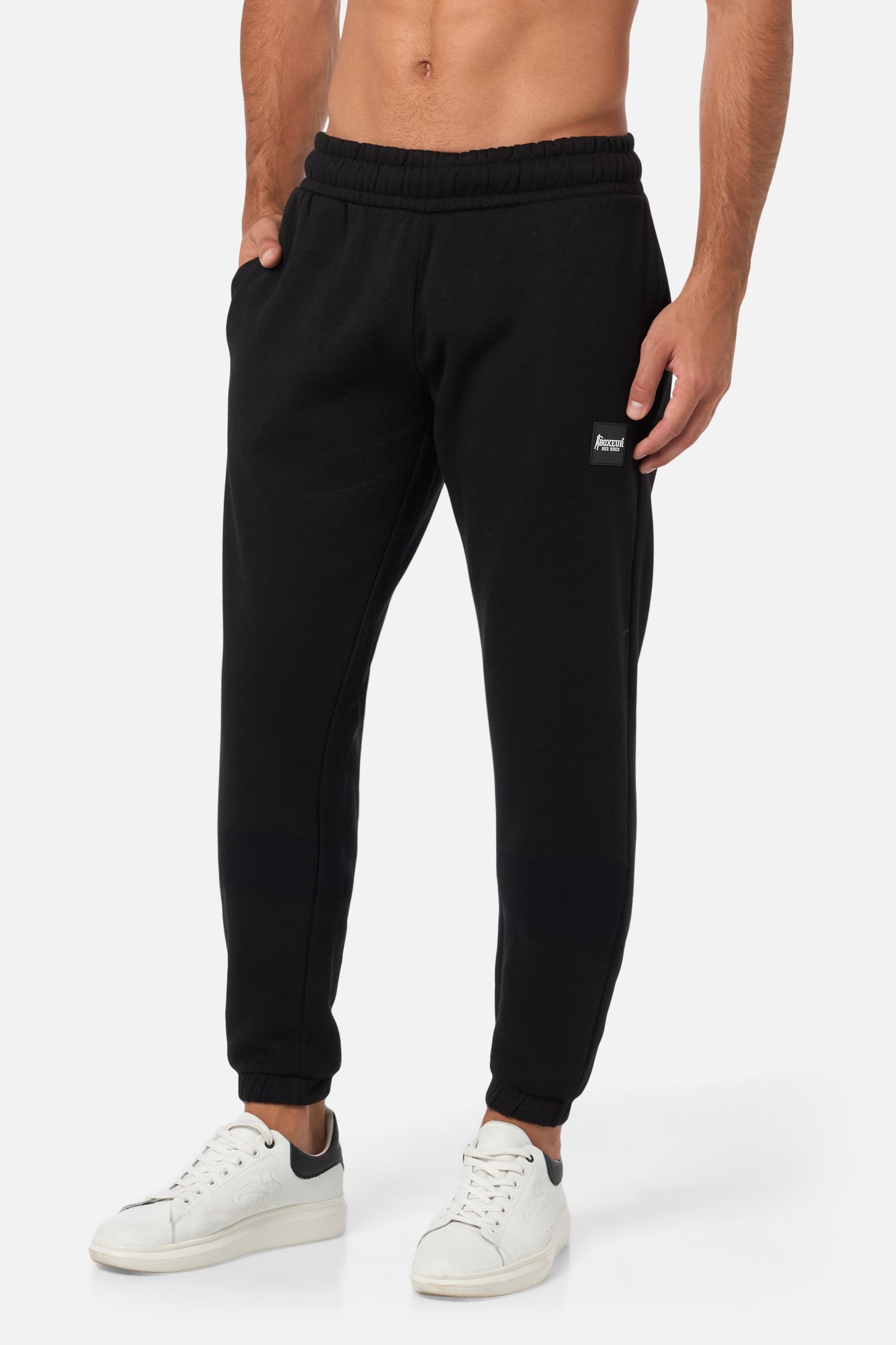 Pantaloni lunghi con toppa in nero Boxeur des Rues