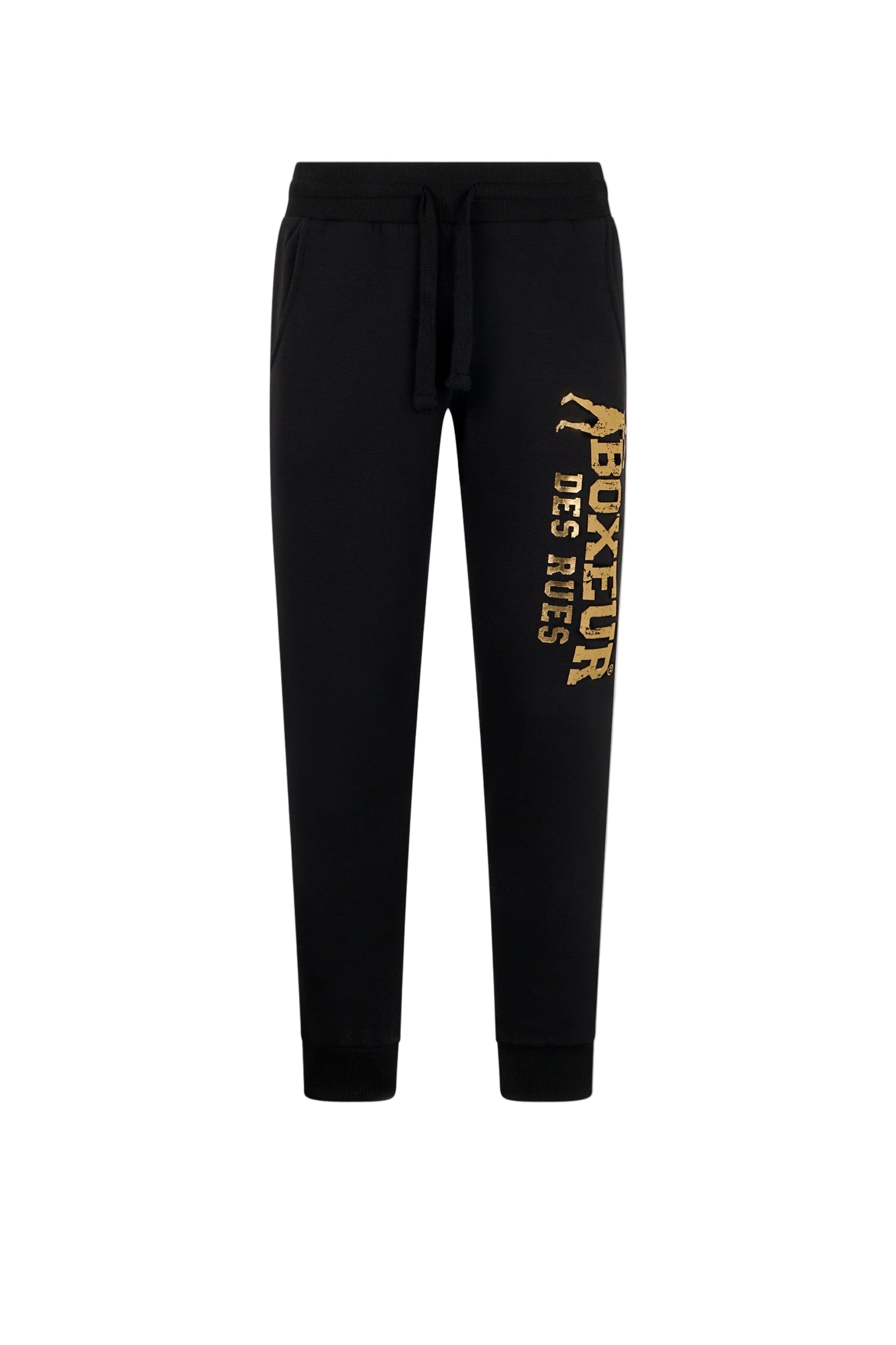 Pantaloni slim fit con logo in nero-oro Boxeur des Rues