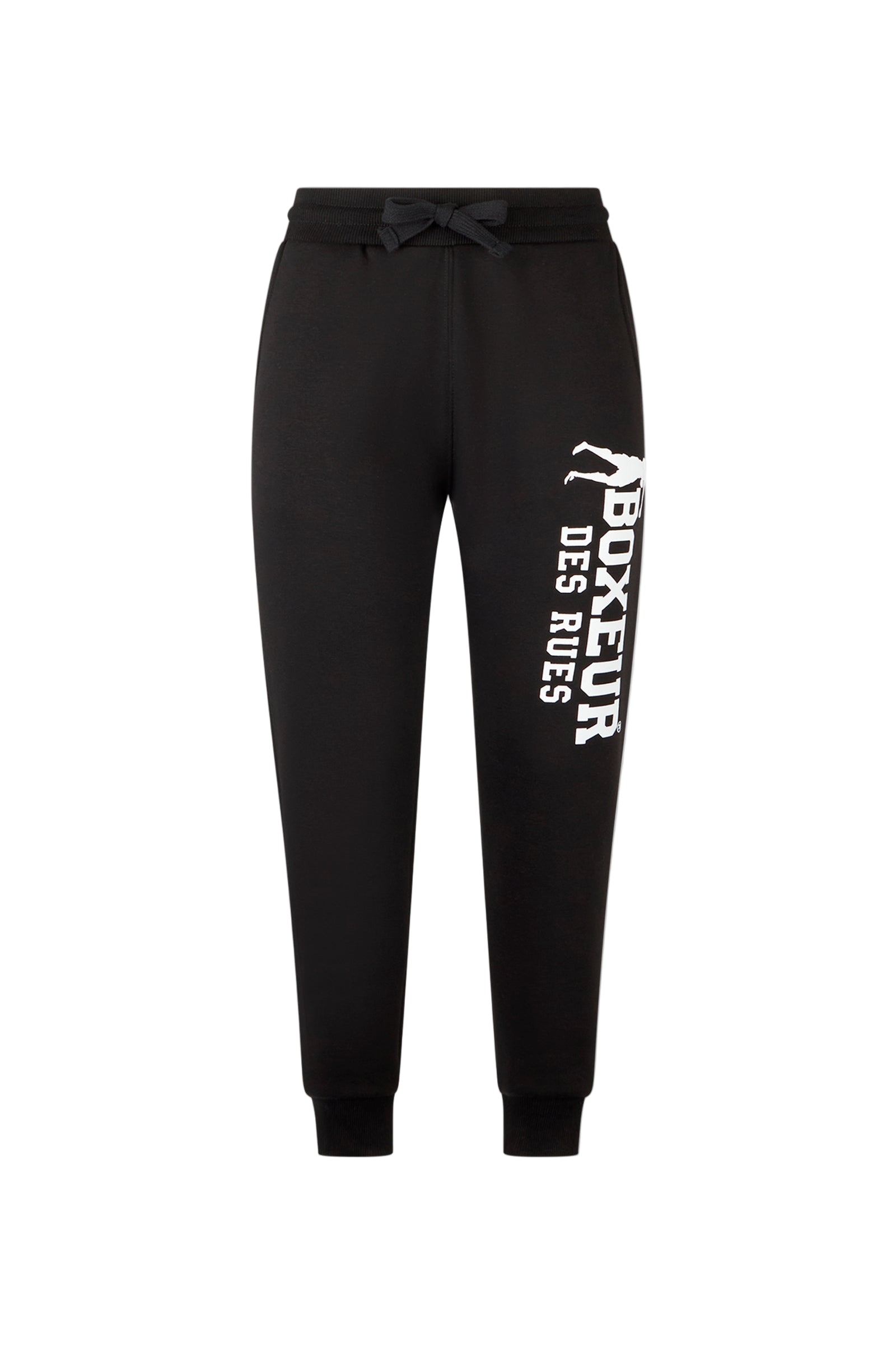Pantalone felpato slim fit con logo in nero-bianco Boxeur des Rues