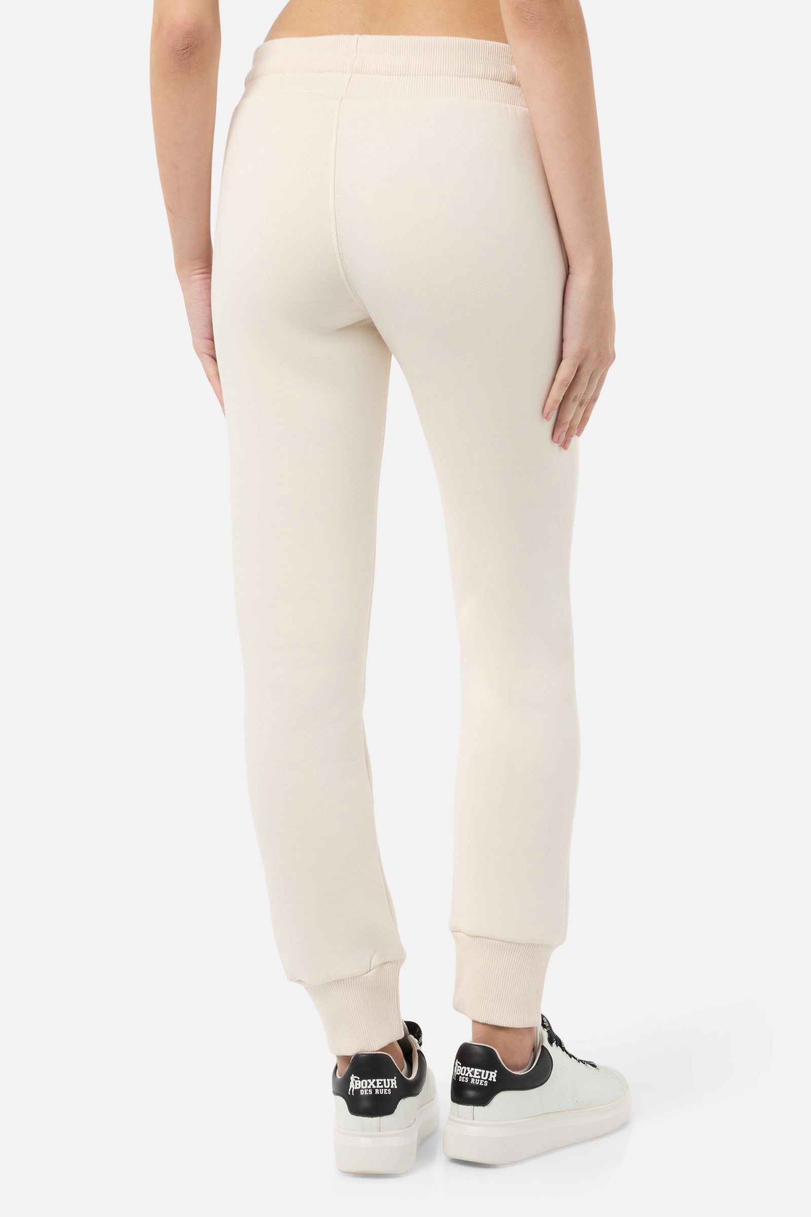 Jogger regolare con strass in burro