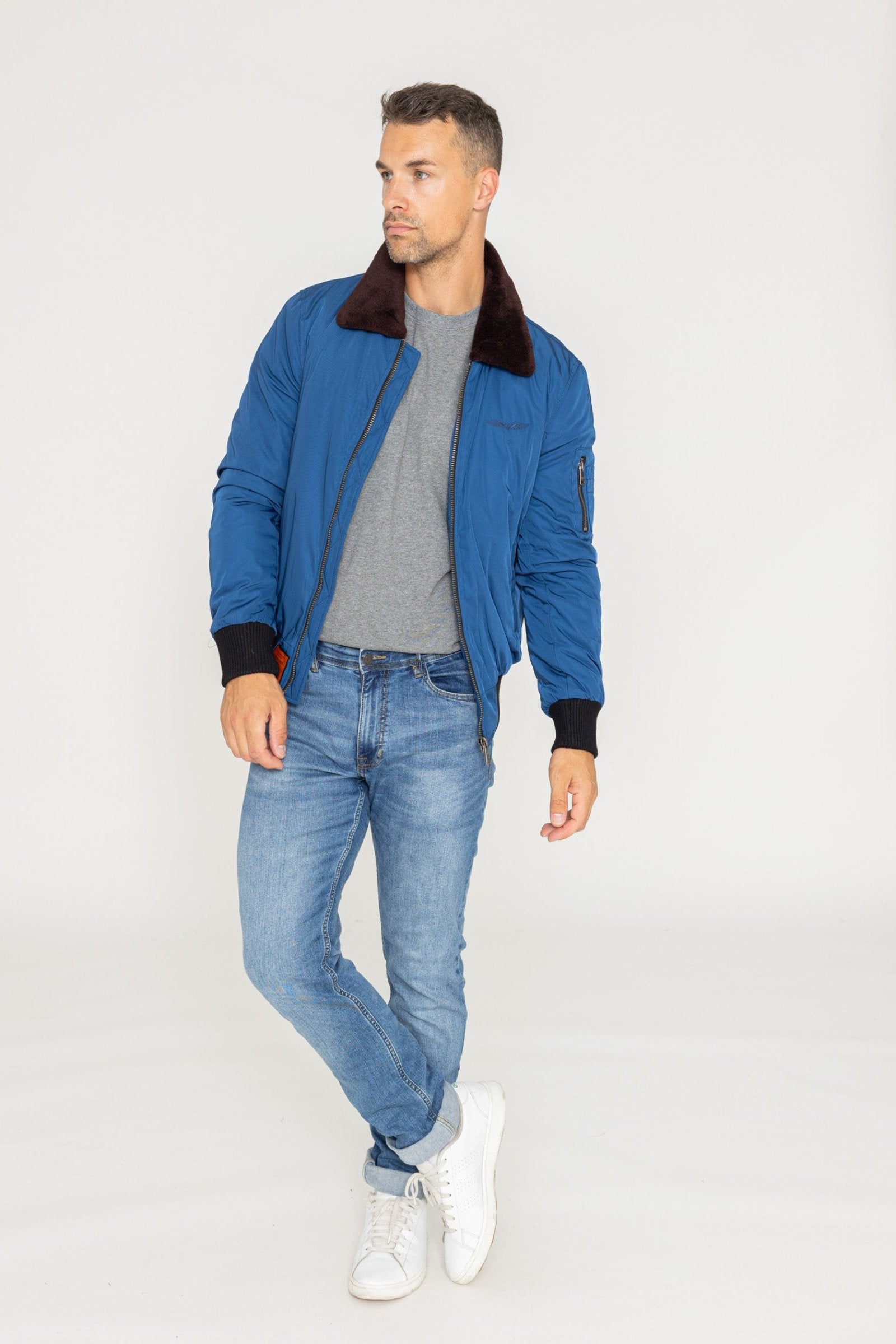 Giacca bomber Curtiss M in Indigo Giacche Bombers Original