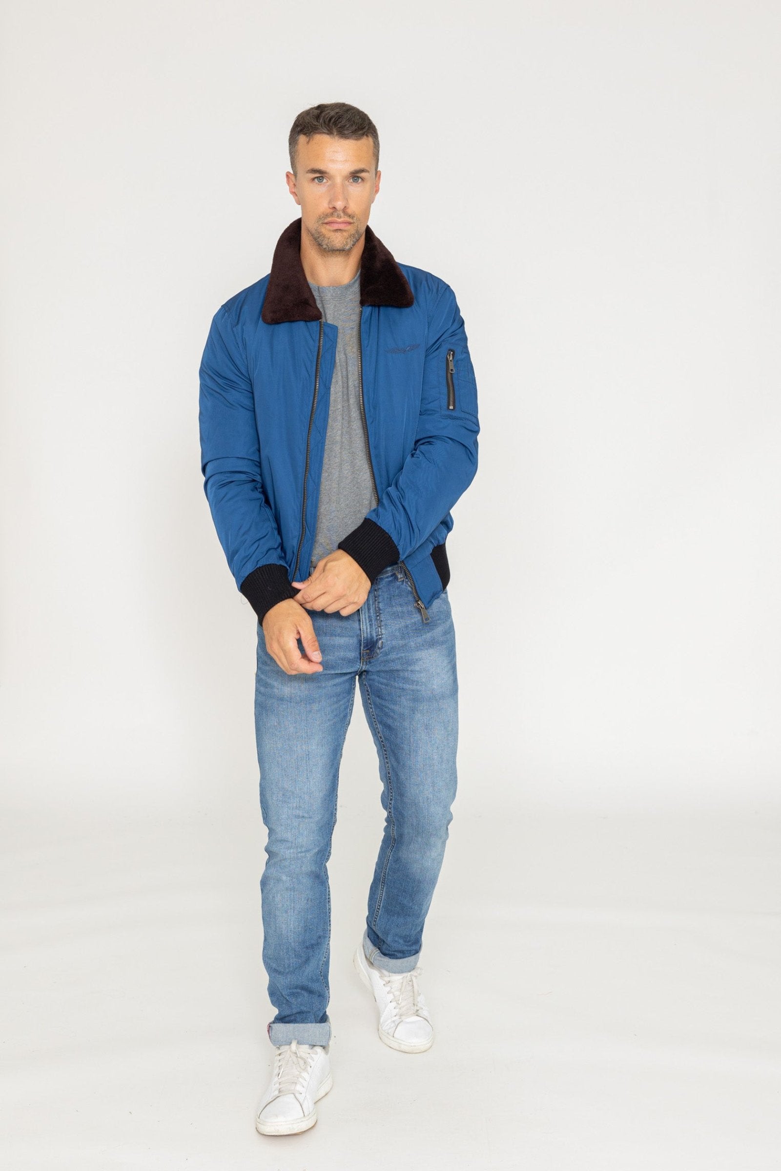 Giacca bomber Curtiss M in Indigo Giacche Bombers Original