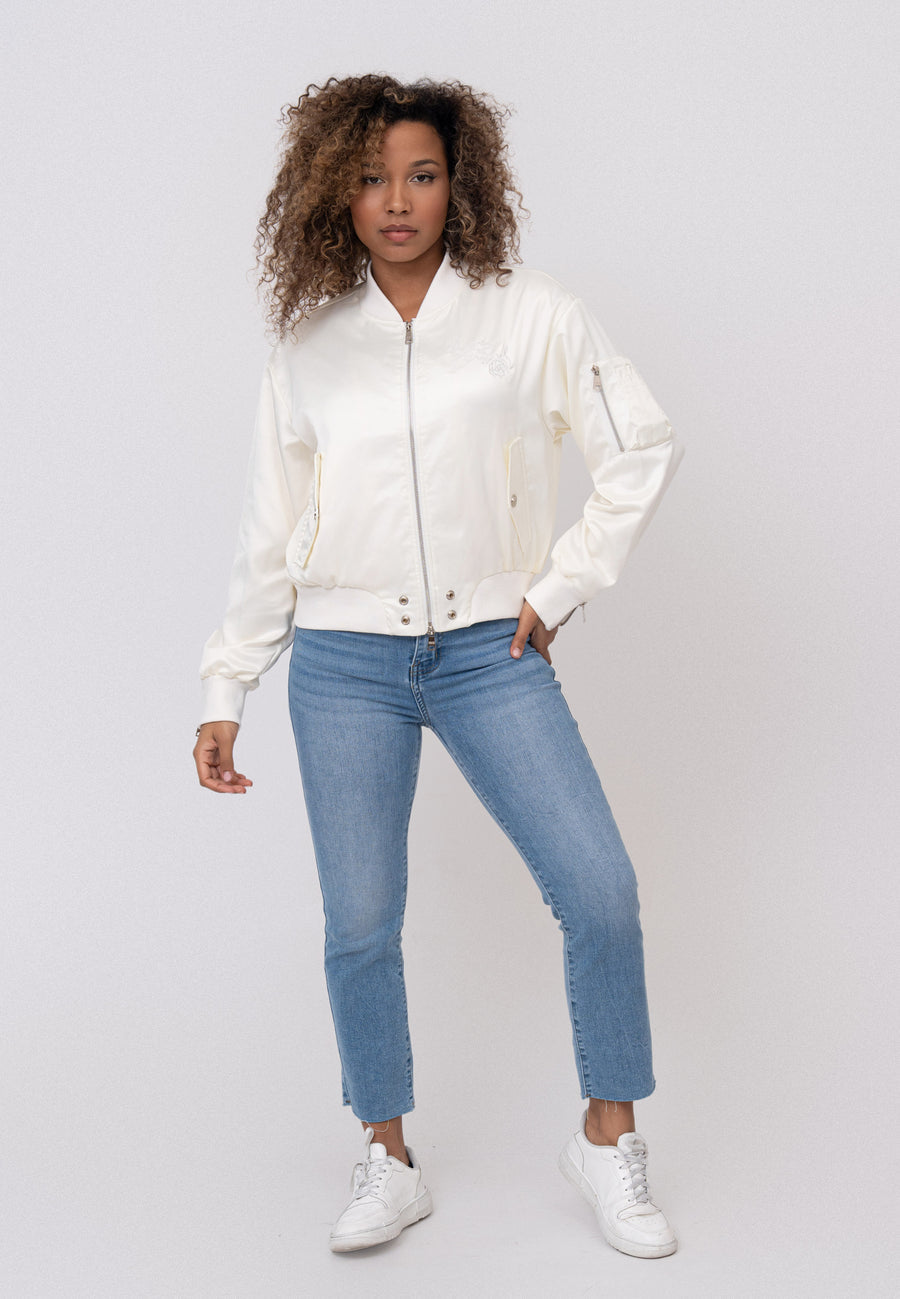 Giacca bomber Daily Rose W in crema Giubbotti Bombers Original