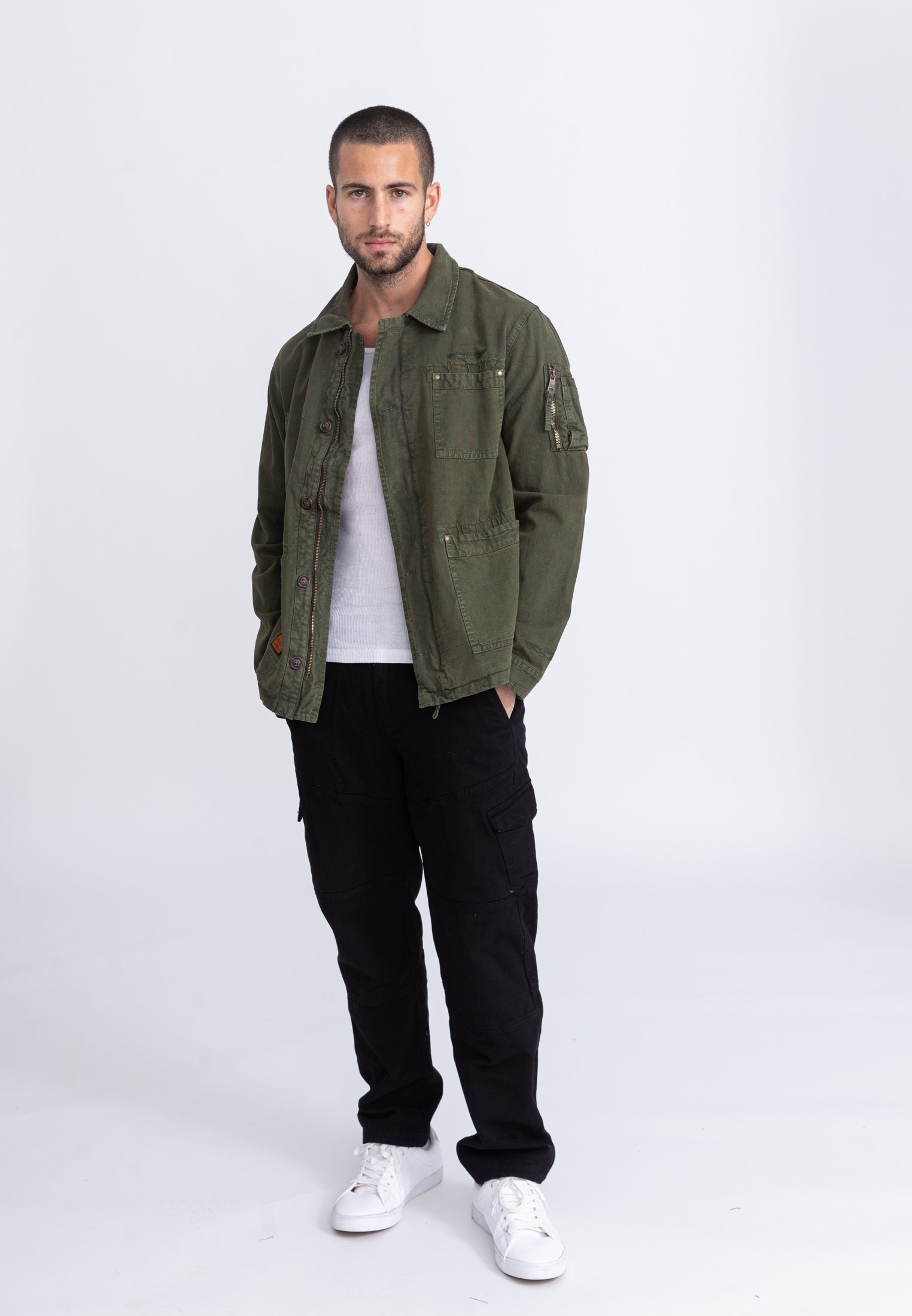 Giacca Davis M in Kaki Bombers Original