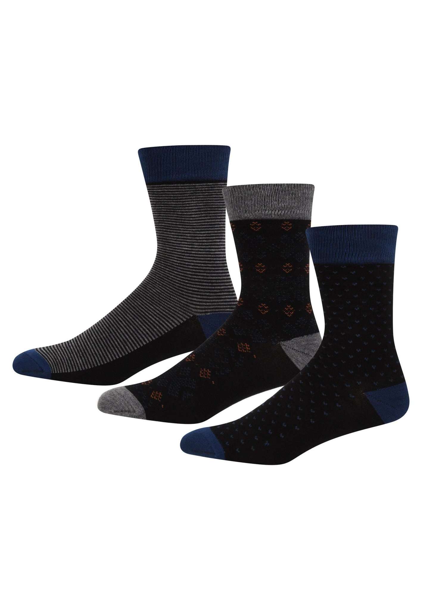 Confezione da 3 calzini Giftbox Elwell in Charcoal Marl Calzini Lee