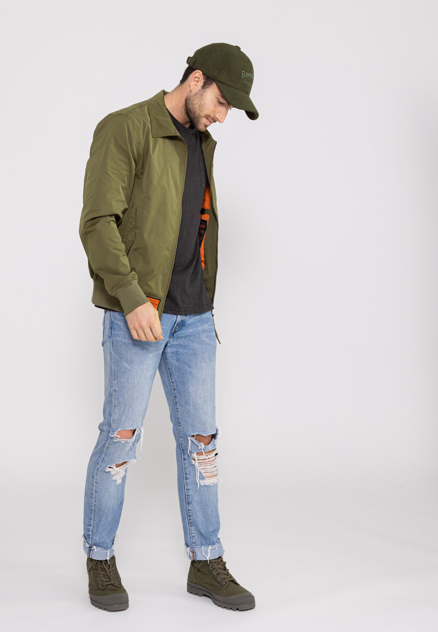 Giacca bomber Hawk M in kaki Giacche Bombers Original