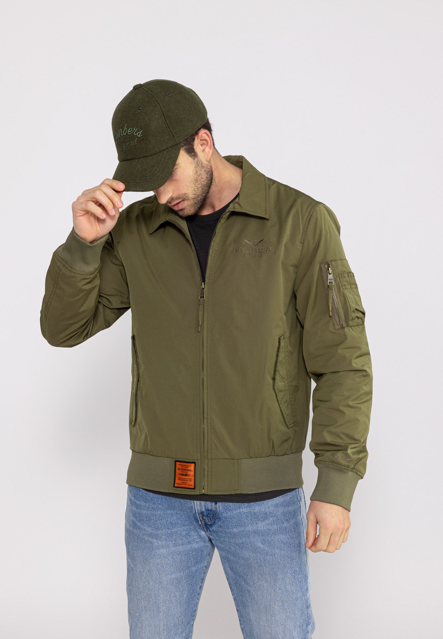 Giacca bomber Hawk M in kaki Giacche Bombers Original