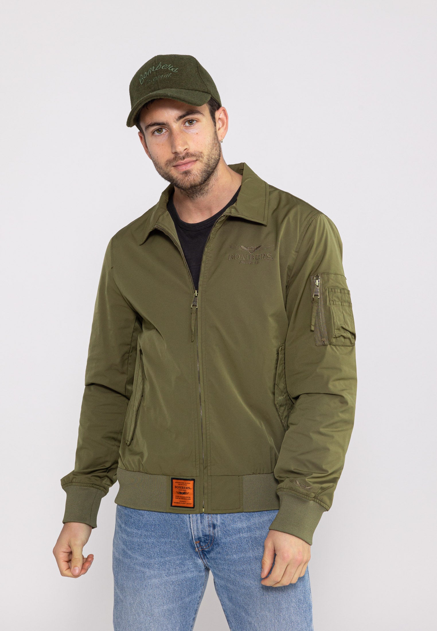 Giacca bomber Hawk M in kaki Giacche Bombers Original