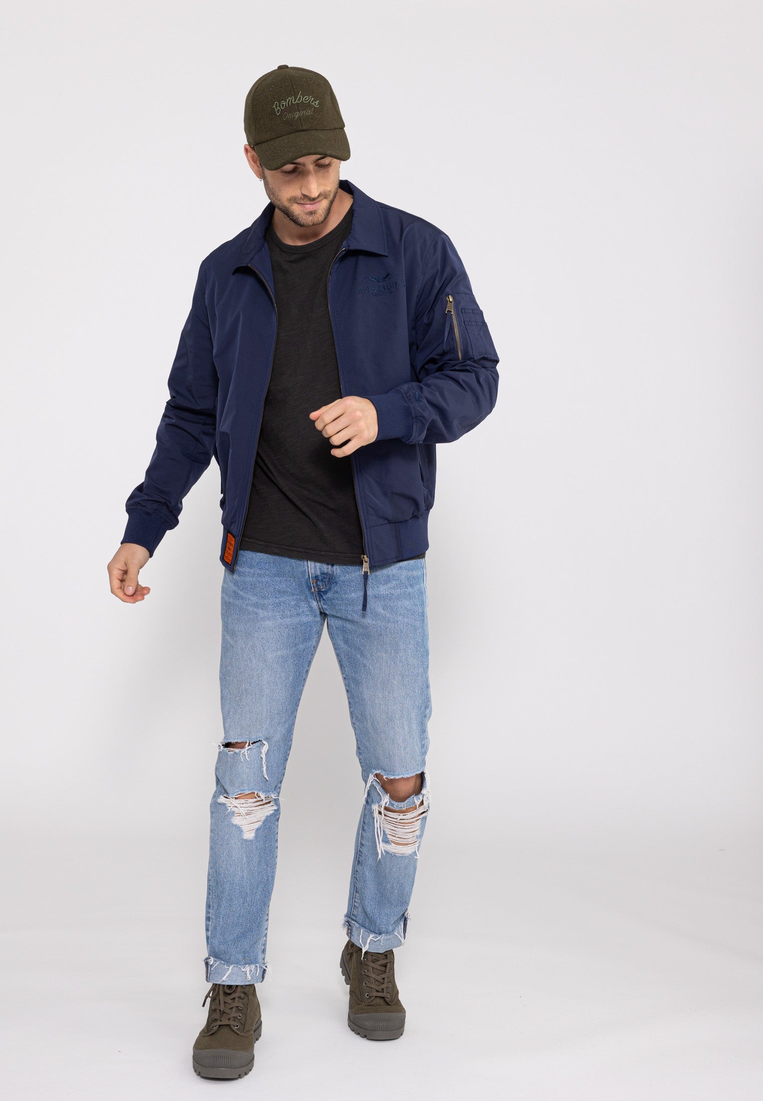 Giacca bomber Hawk M in Giacche Navy Bombers Original