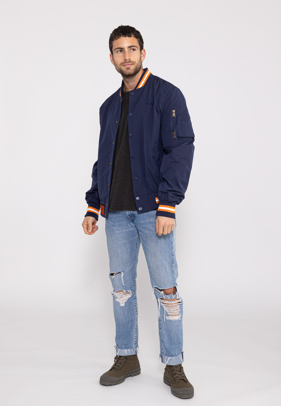 Giacca bomber Hiller M in blu/arancio Giubbotti Bombers Original