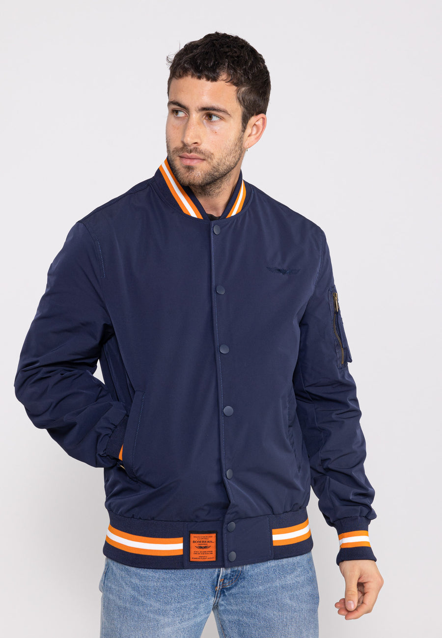 Giacca bomber Hiller M in blu/arancio Giubbotti Bombers Original