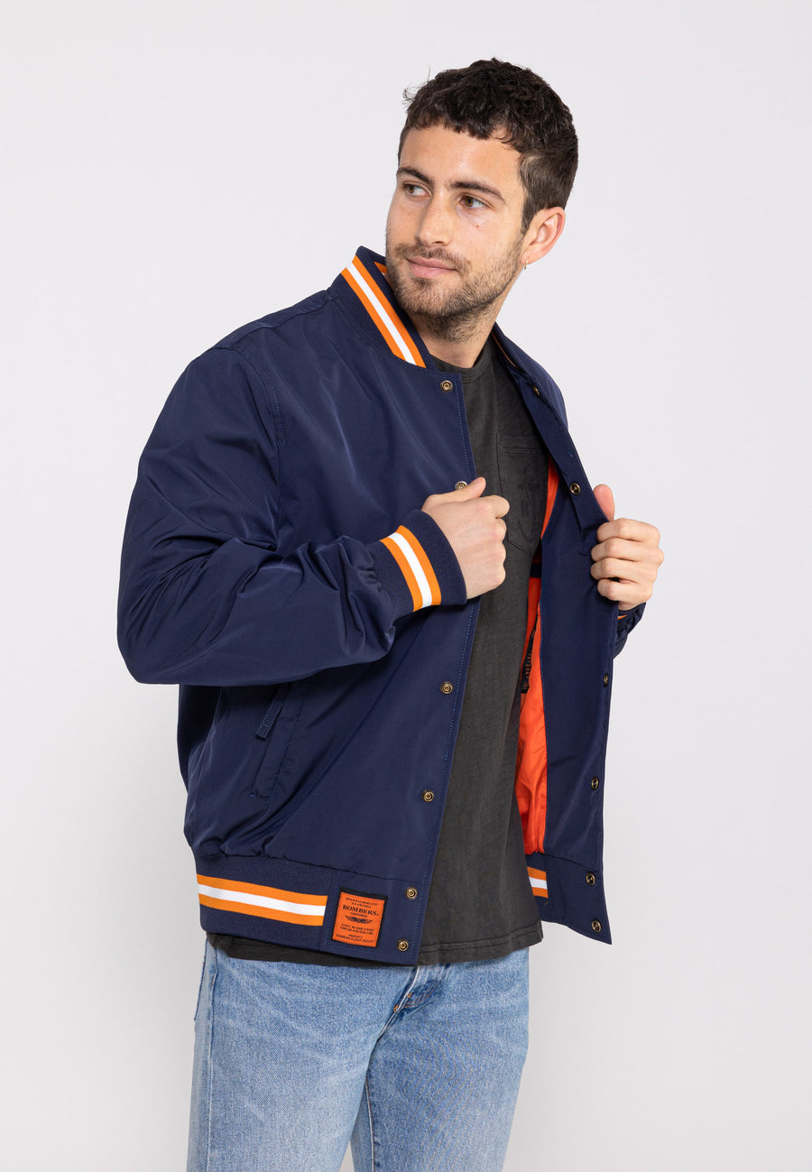 Giacca bomber Hiller M in blu/arancio Giubbotti Bombers Original