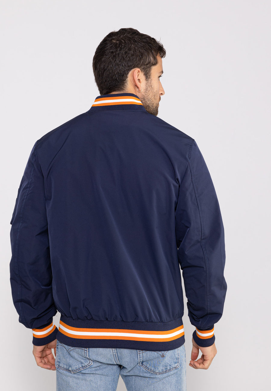 Giacca bomber Hiller M in blu/arancio Giubbotti Bombers Original