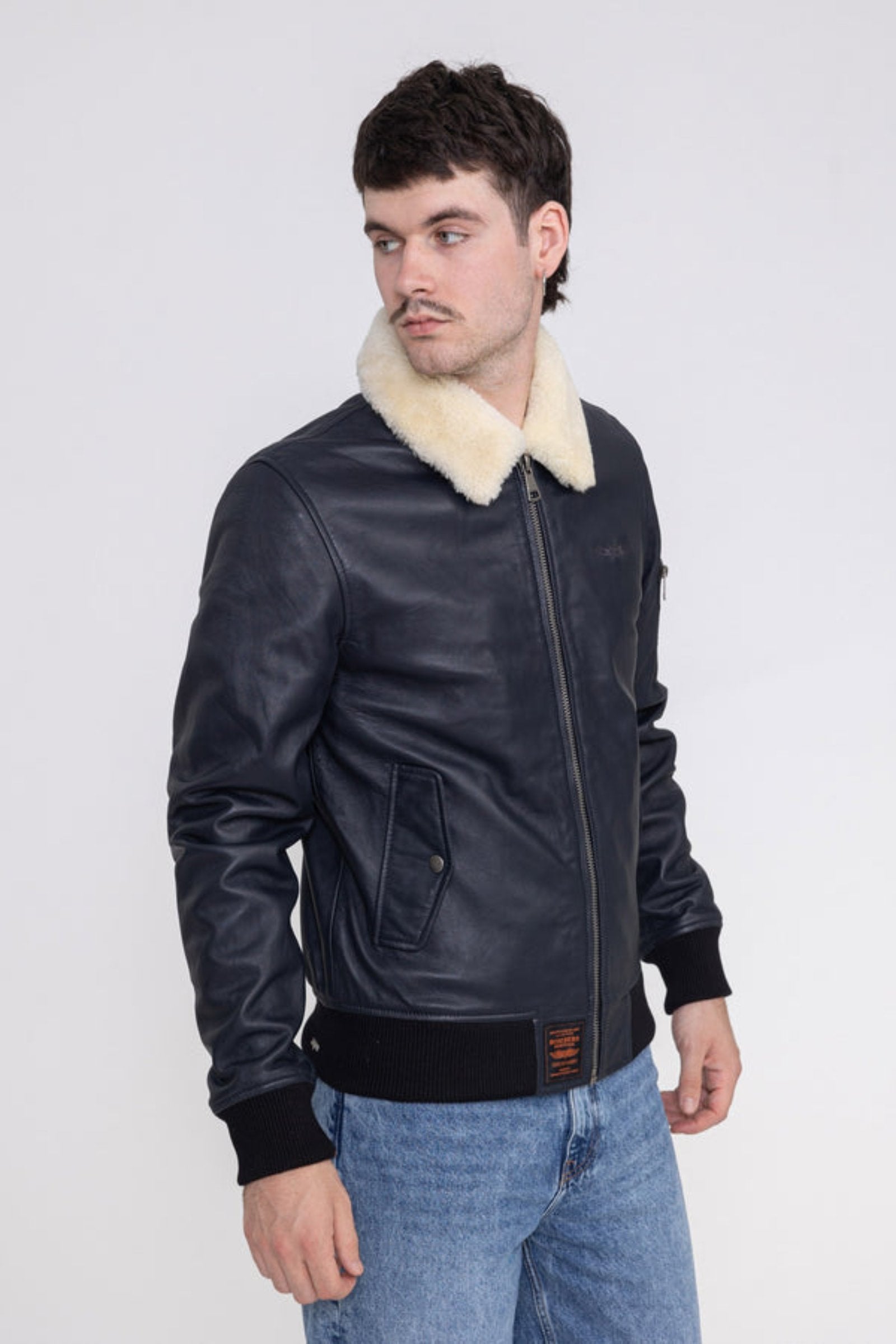 Giacca in pelle Iceman M in Giacche nere Bombers Original