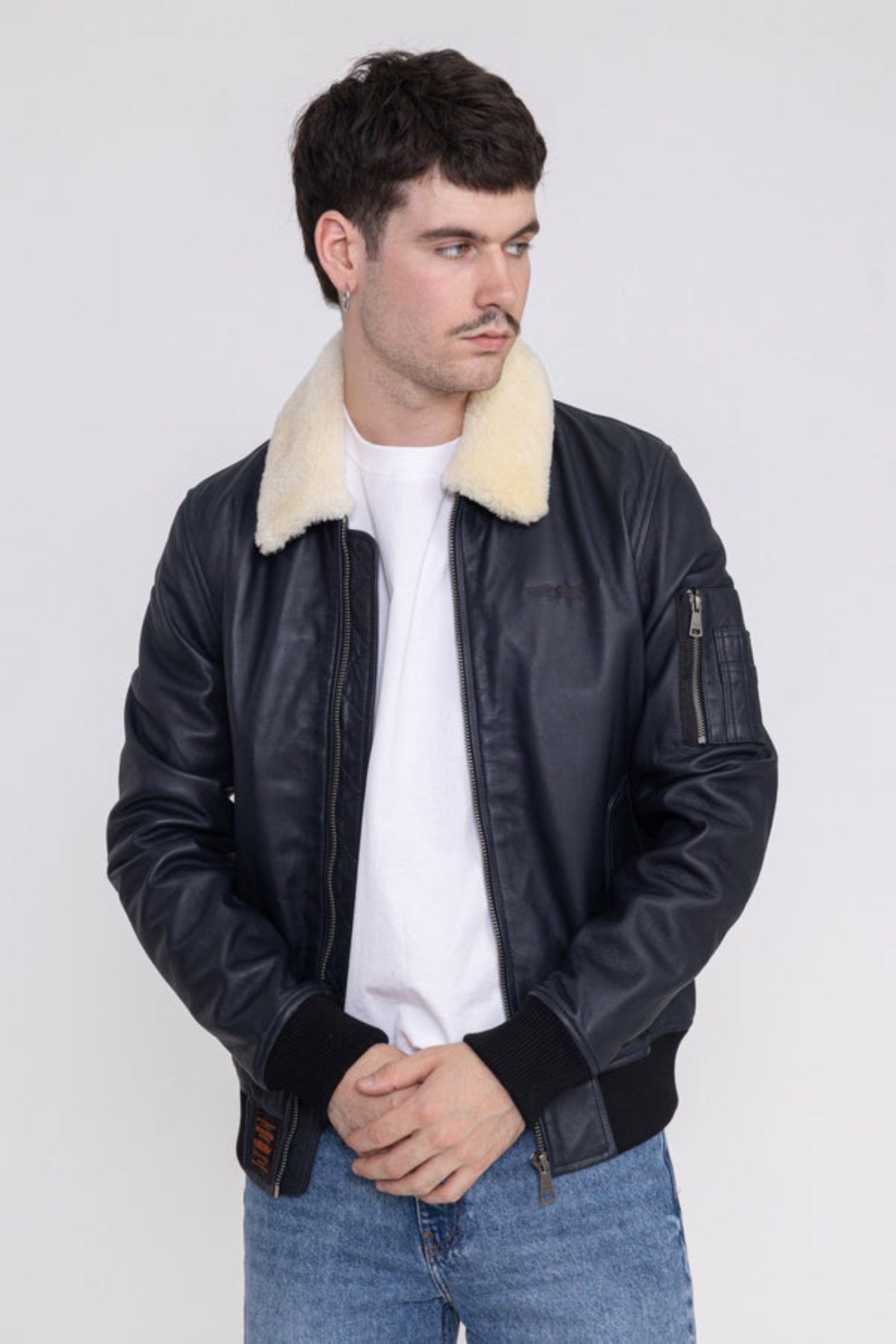 Giacca in pelle Iceman M in Giacche nere Bombers Original