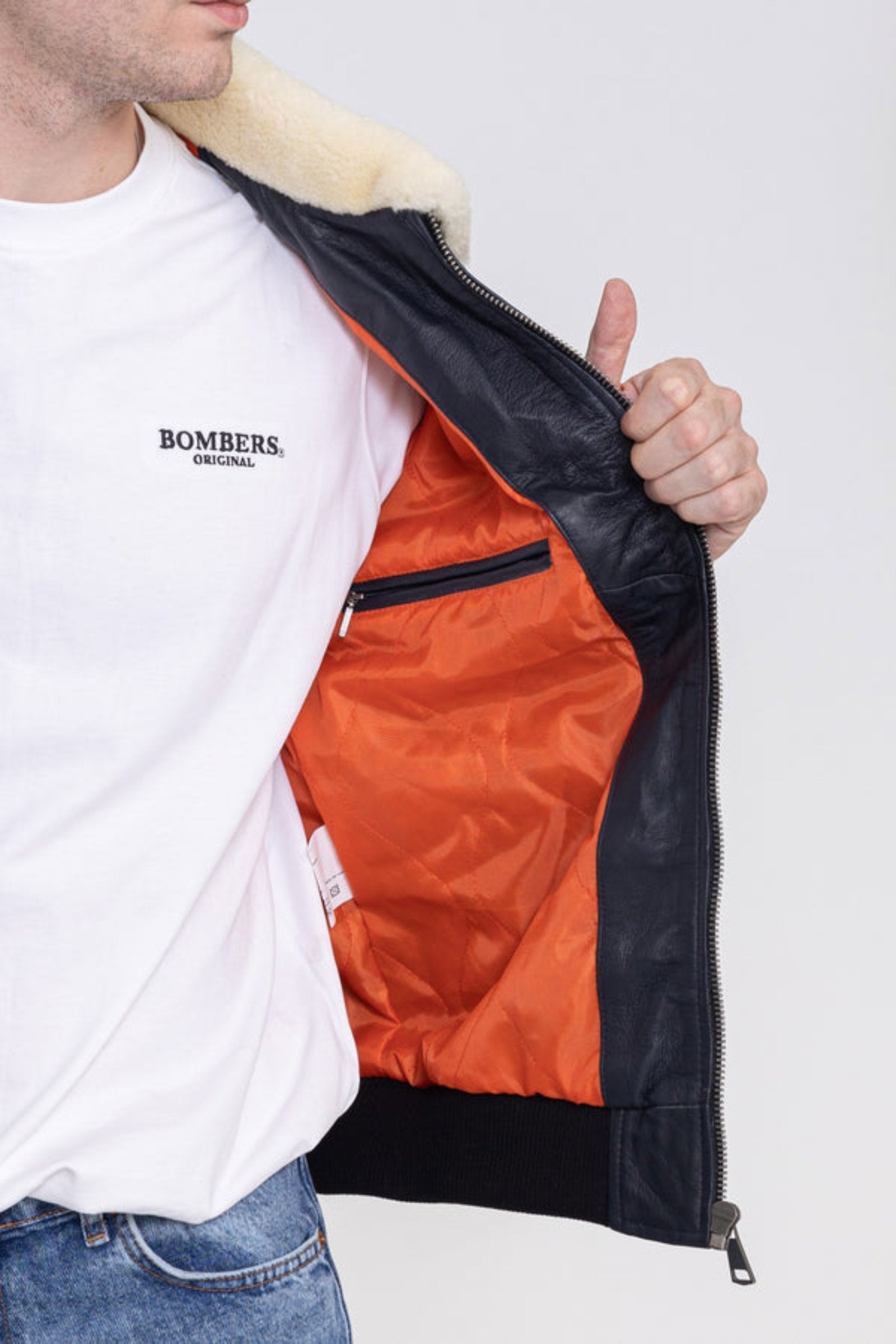Giacca in pelle Iceman M in Giacche nere Bombers Original