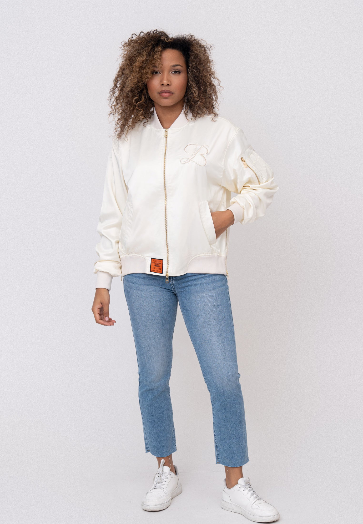 Giacca bomber Kansas W in crema Giubbotti Bombers Original