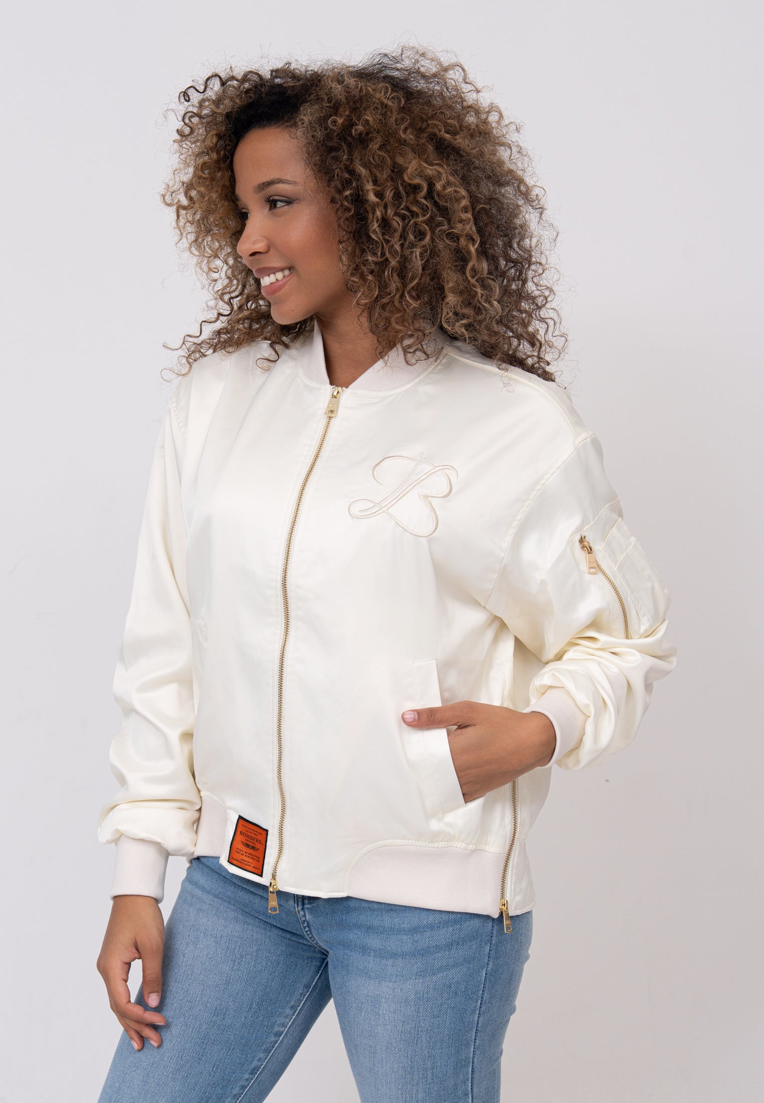 Giacca bomber Kansas W in crema Giubbotti Bombers Original