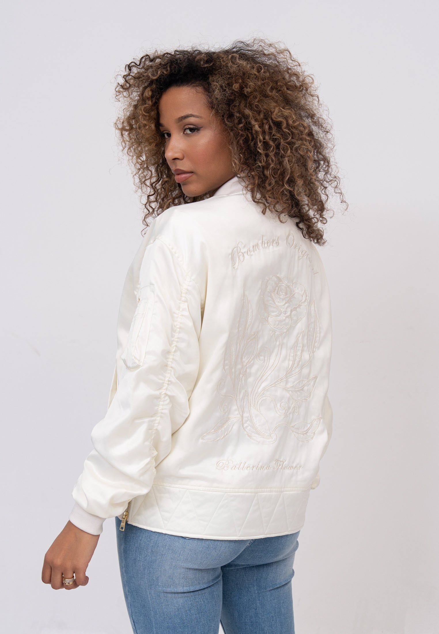 Giacca bomber Kansas W in crema Giubbotti Bombers Original