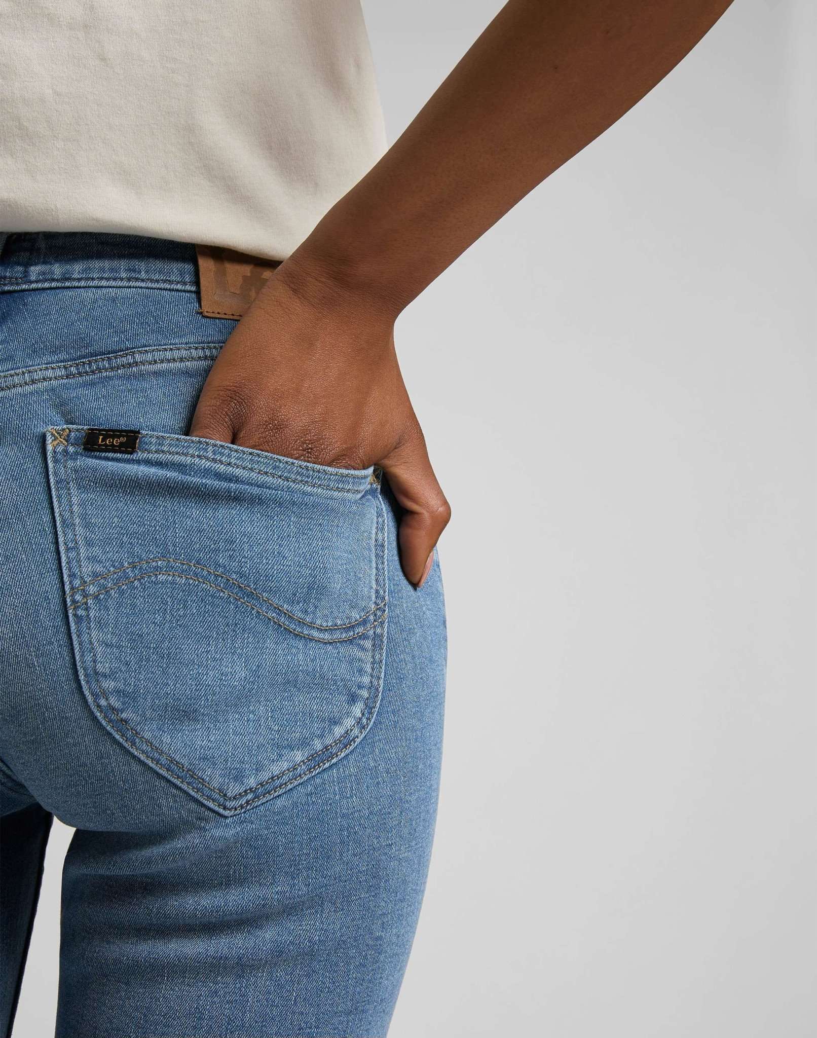 Jeans Marion Straight in Partly Cloudy Lee