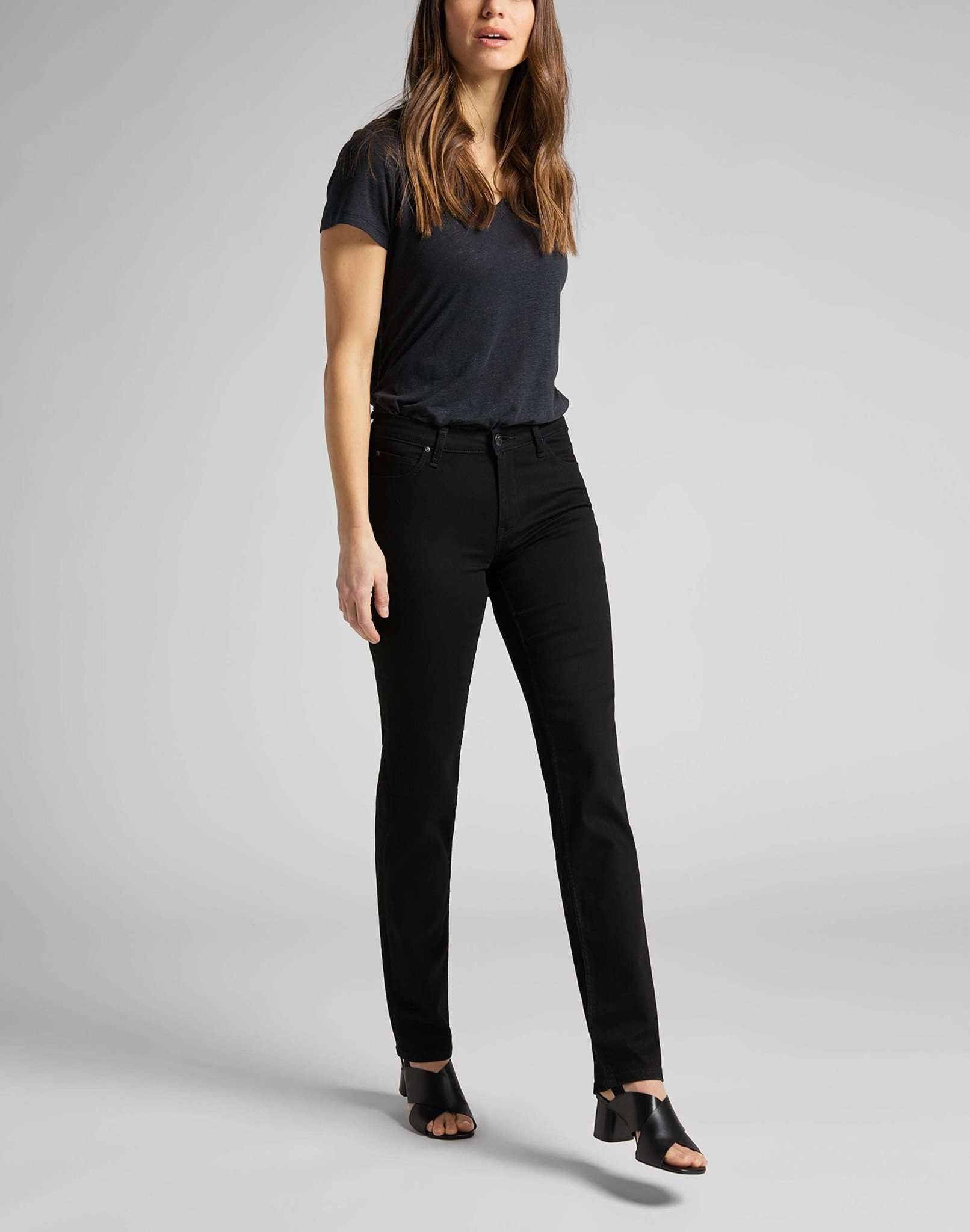 Jeans Marion Straight in Black Rinse Lee
