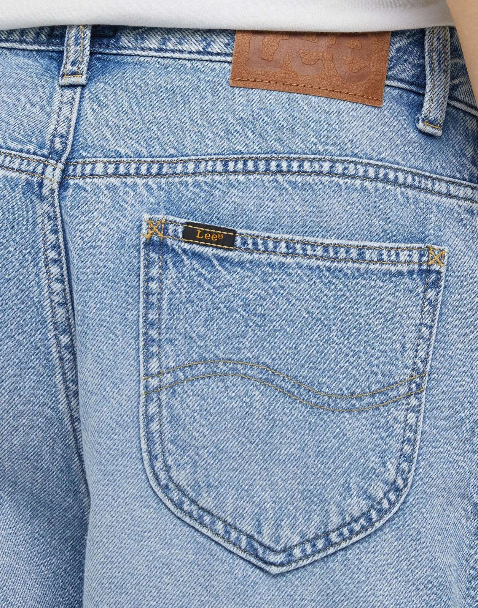 Pantaloncini corti plissettati in Jean blu smerigliato Lee