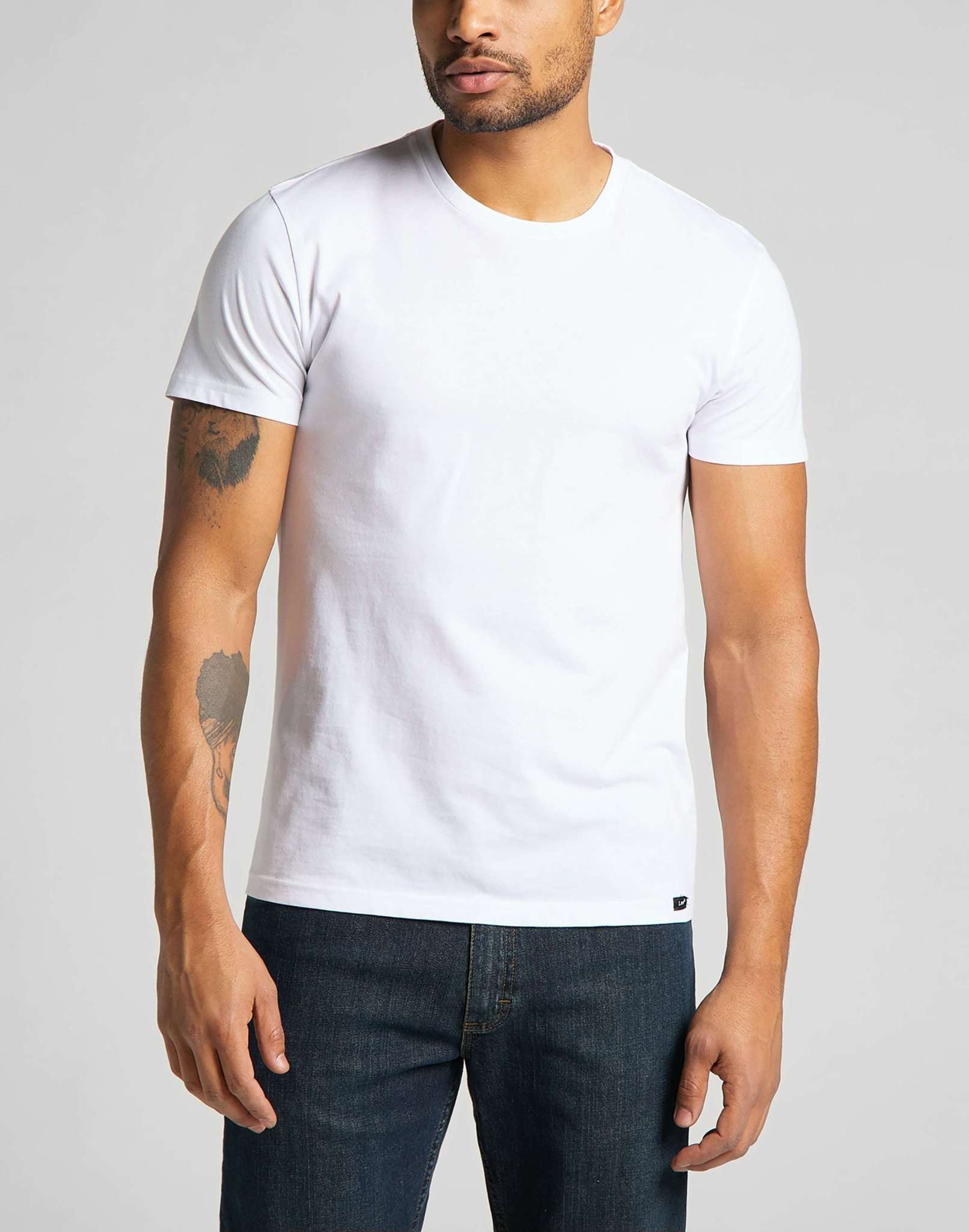 Equipaggio Twin Pack in T-shirt bianche e nere Lee
