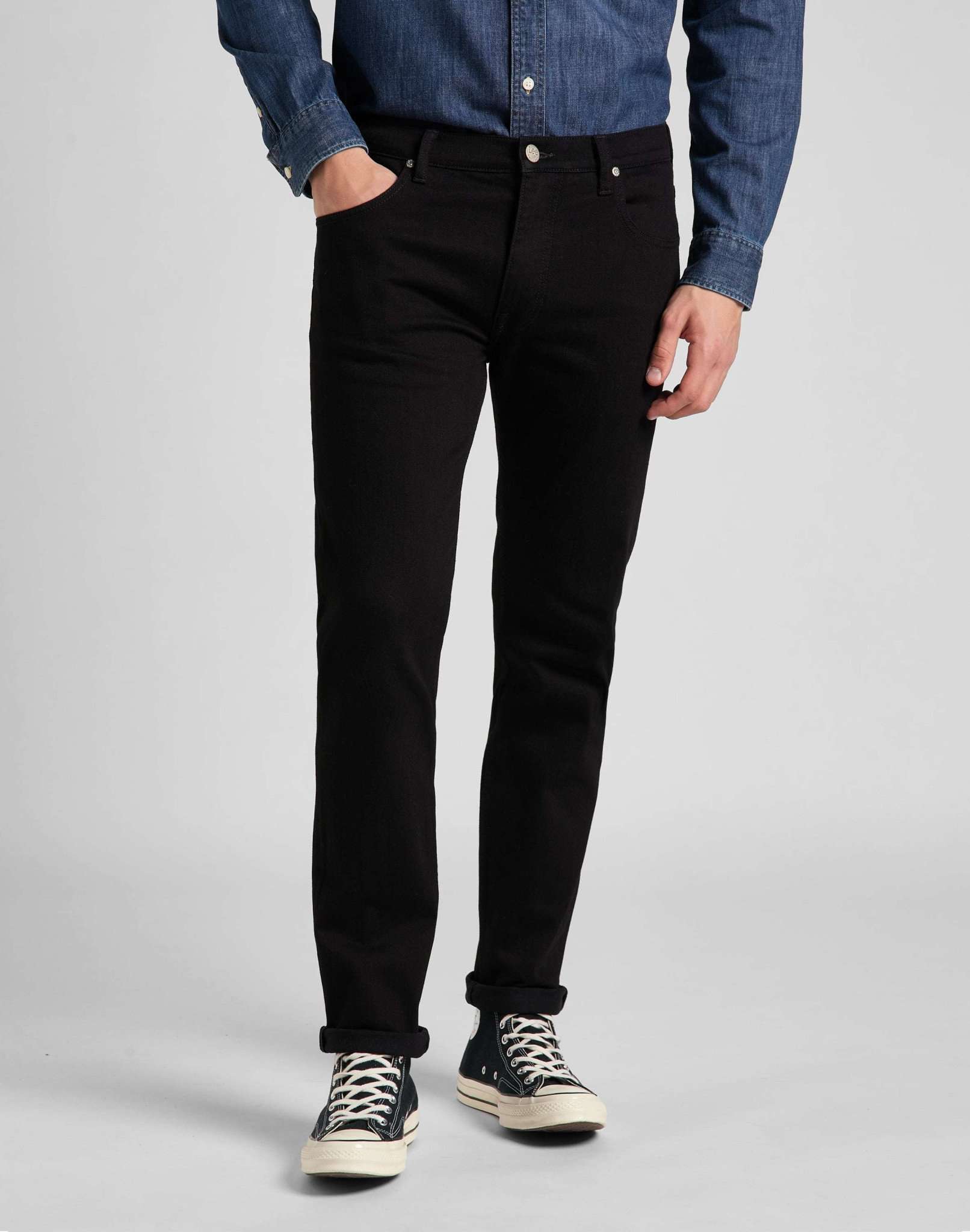Rider in jeans neri puliti Lee