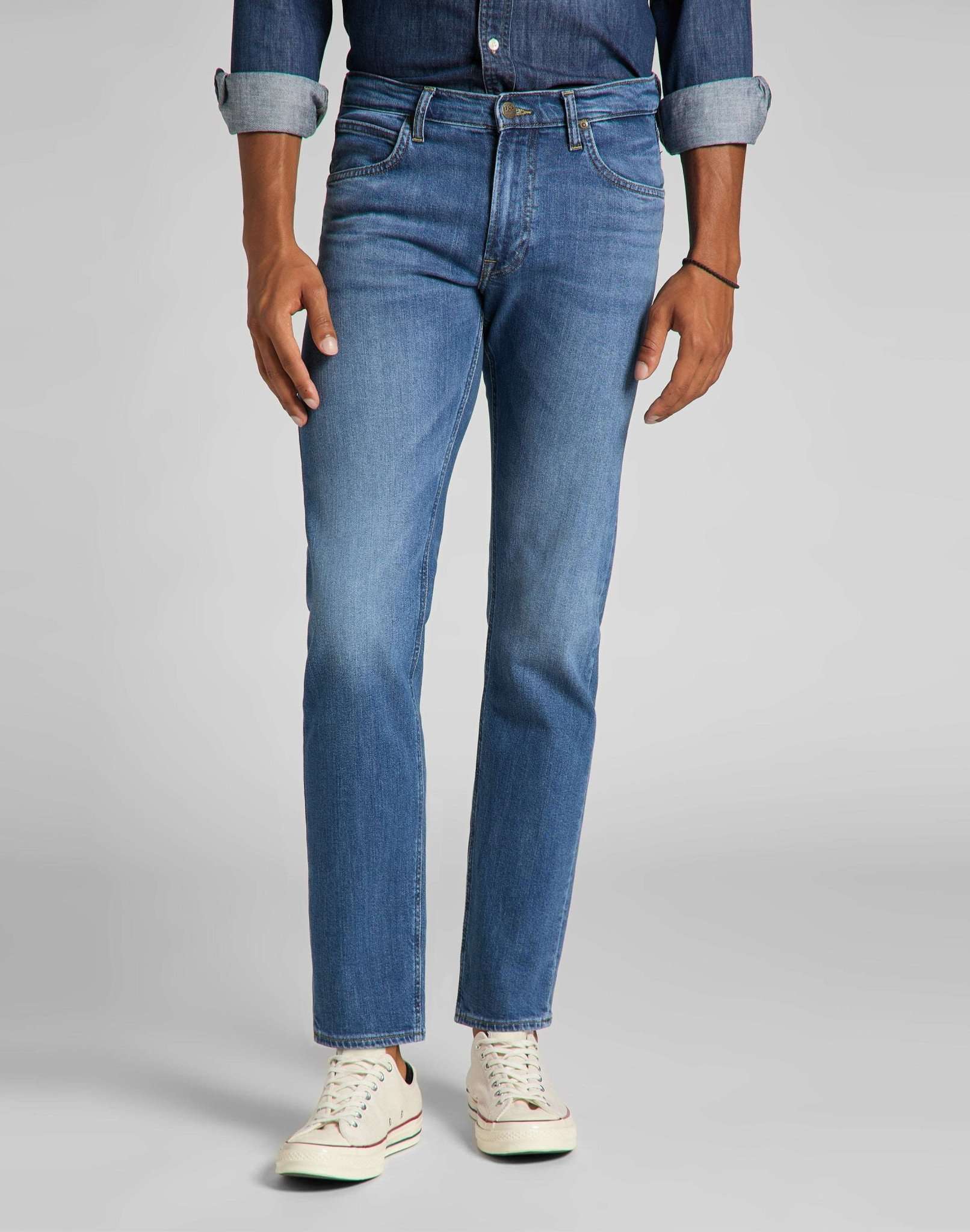 Jeans Daren Zip Fly Low Stretch in Freeport Scuro Lee